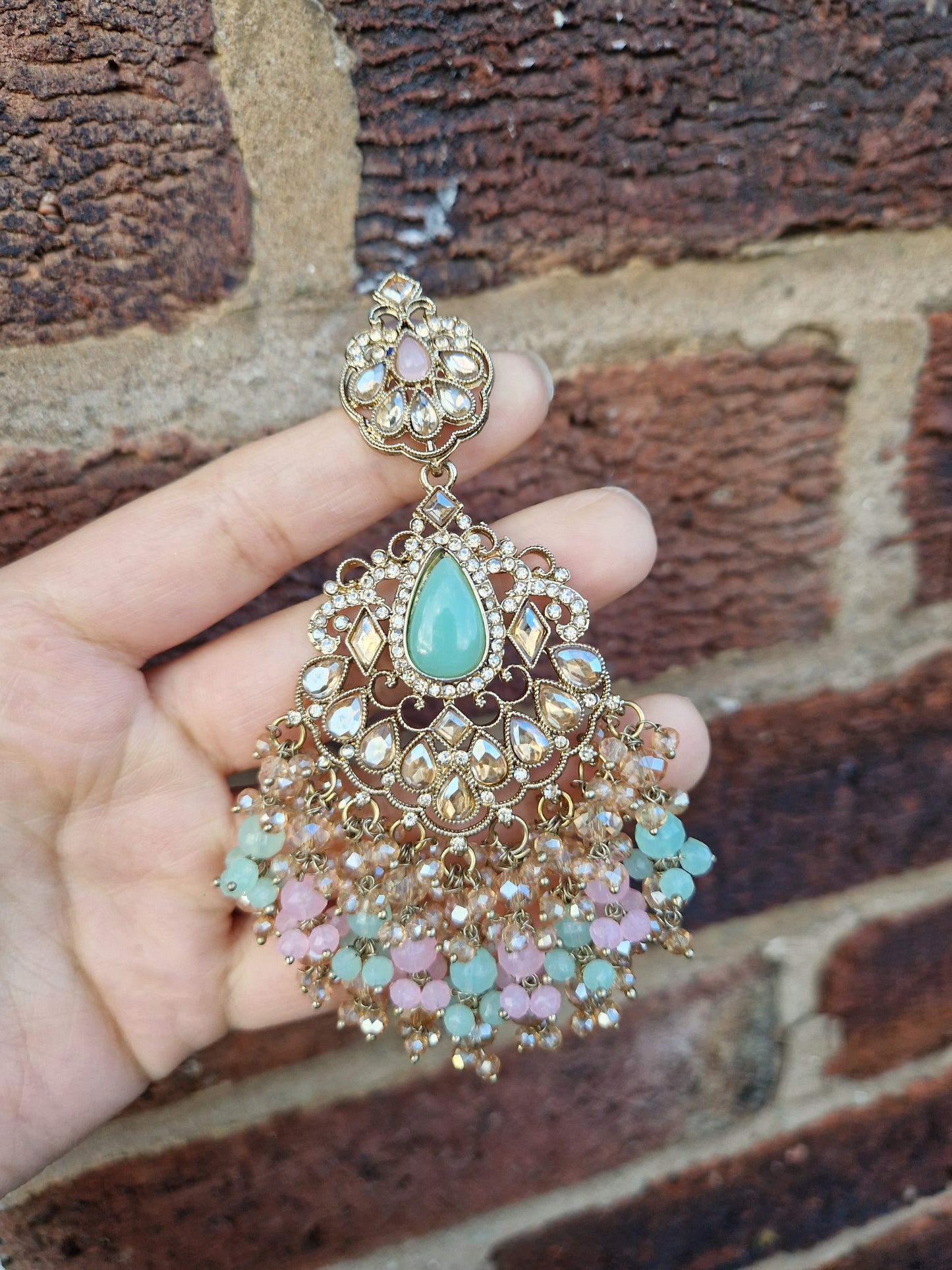 H A N I - Oversized Earrings- POWDER PINK & MINT