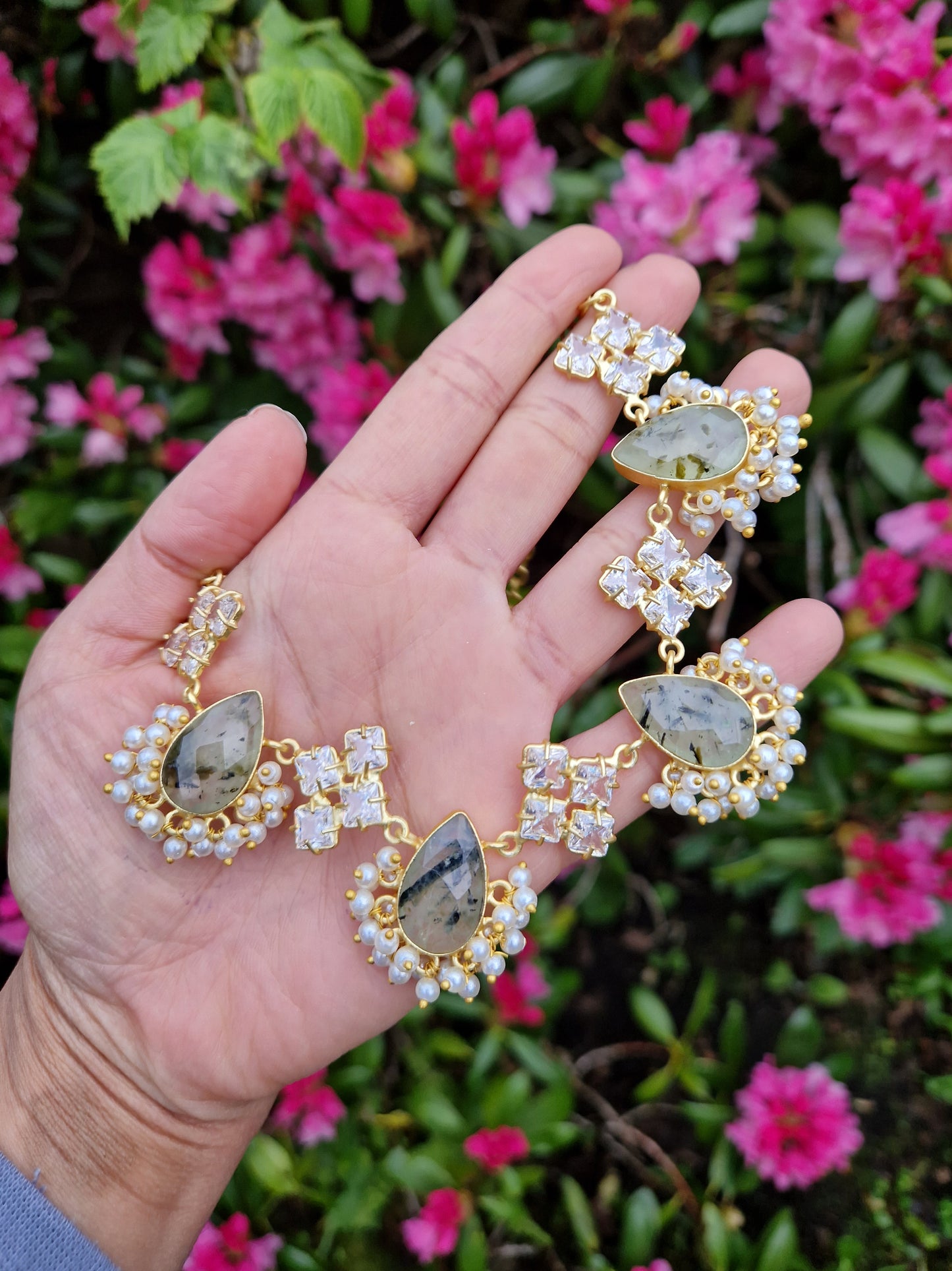 NYLA- Small, Beautiful Elegant Premium Mother of Pearl & SAGE