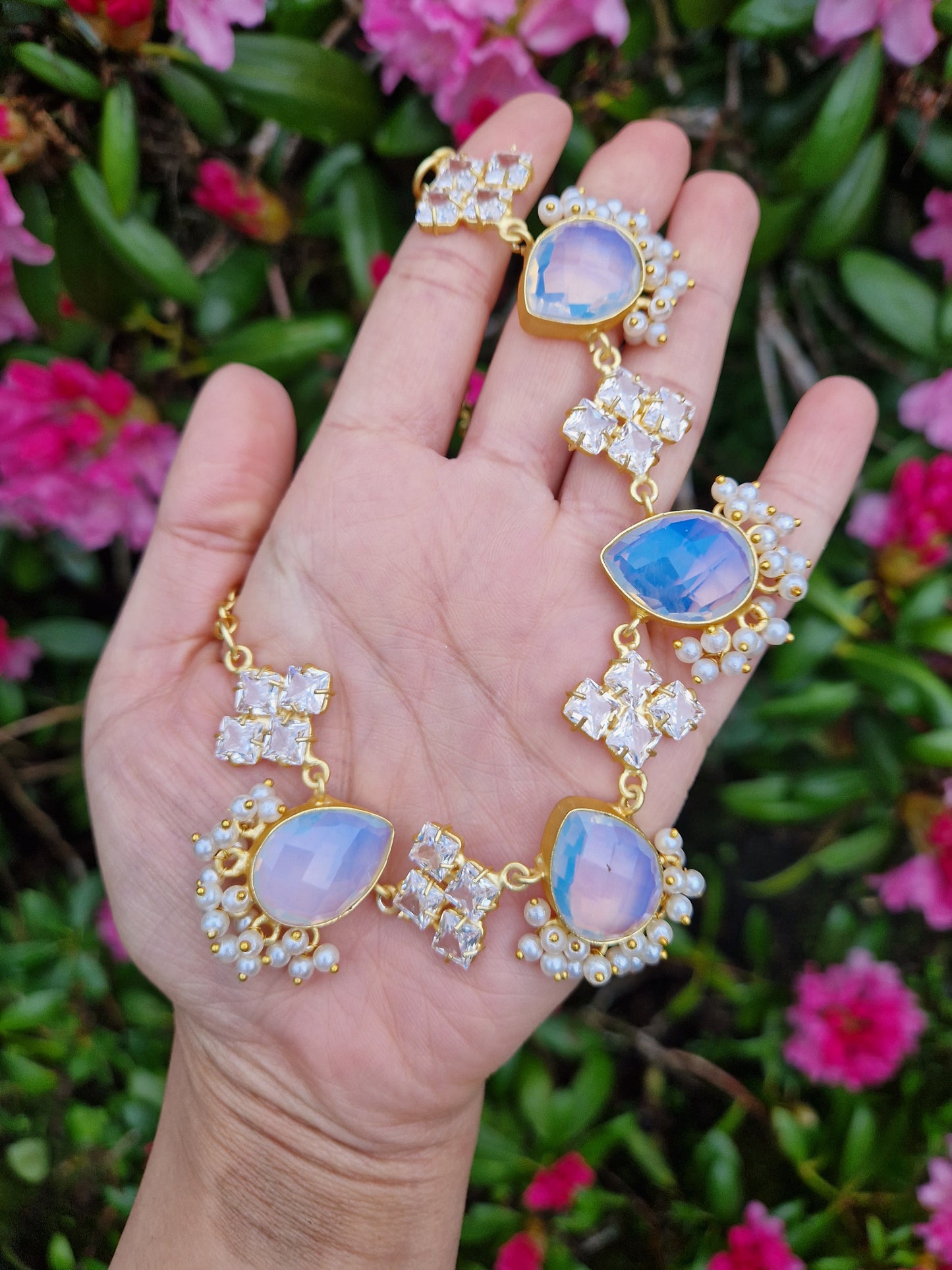 NYLA- Small, Beautiful Elegant Premium Mother of Pearl & Opalite