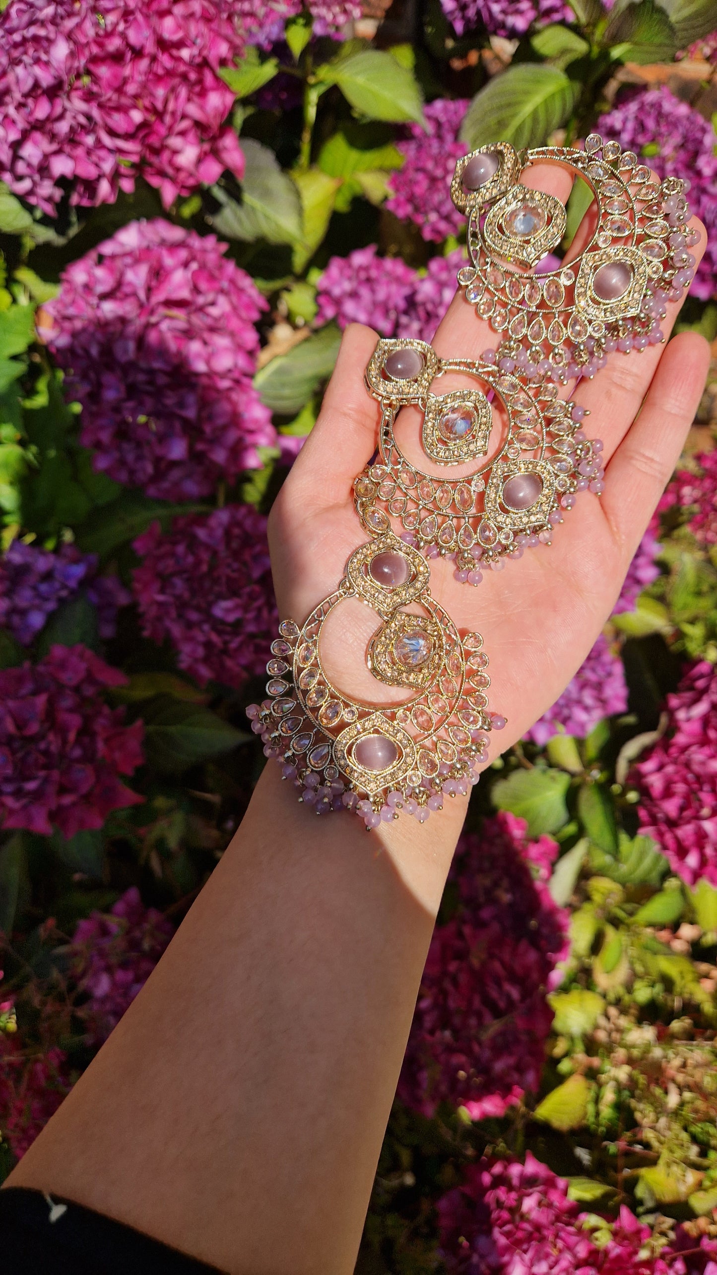 TULSI- Stunning Reverse AD Traditional Indian Jewellery Set - Soft Purple/Lilac