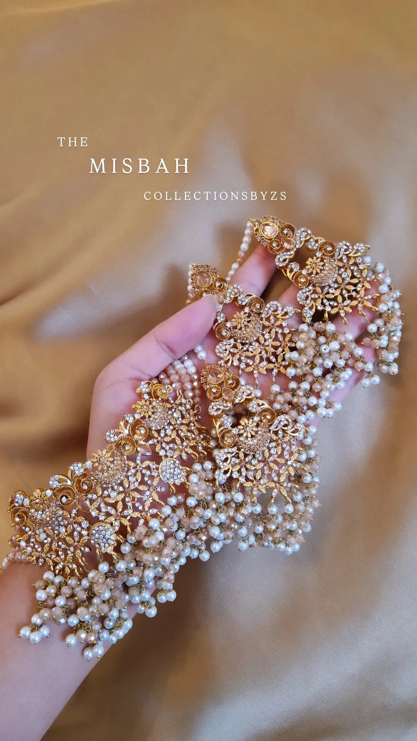 M I S B A H - Double Gold Pakistani Choker Set
