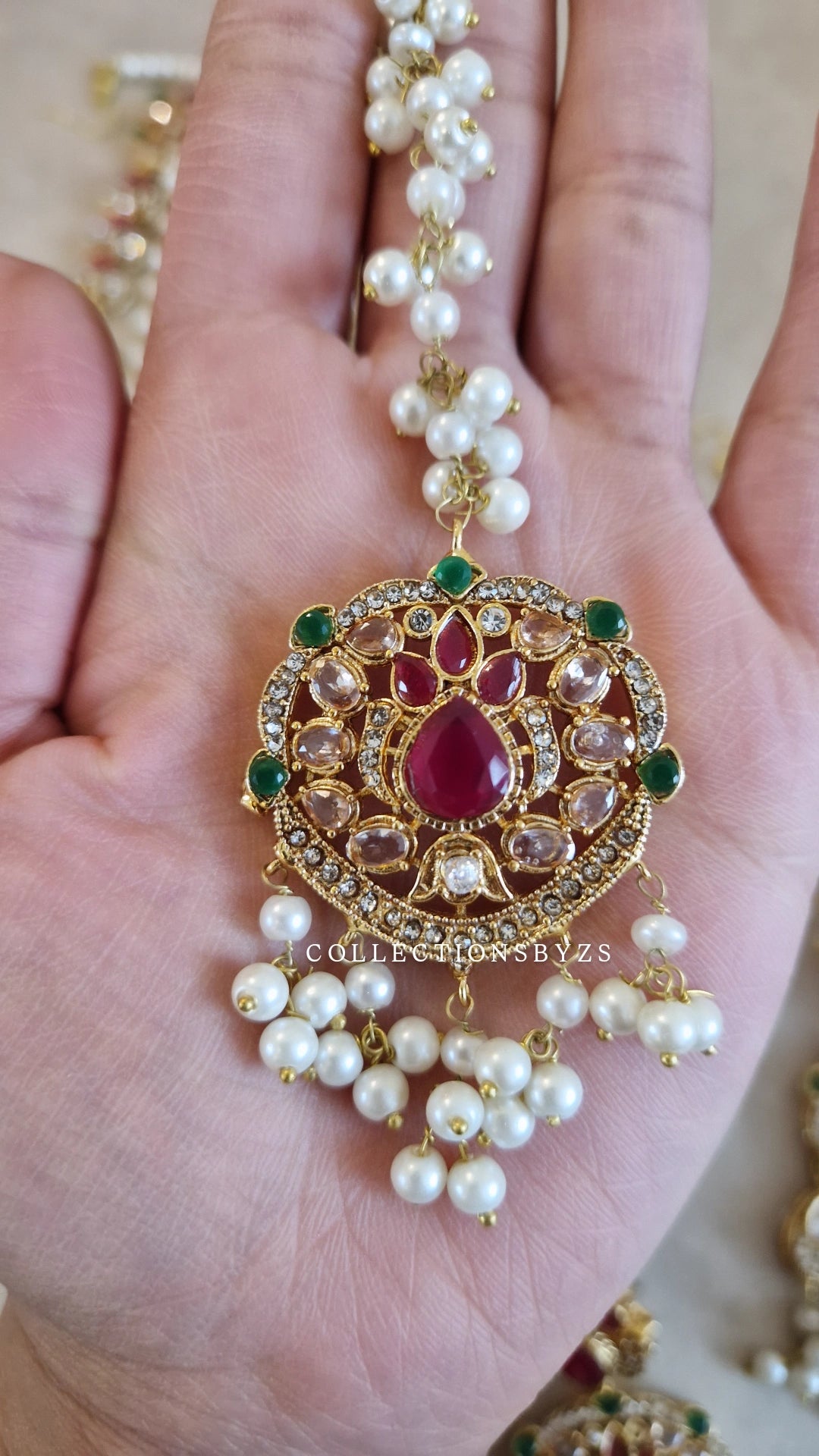 SUMERA - LUXURIOUS Elegant - Earrings, Tikka & Jhumar Set.