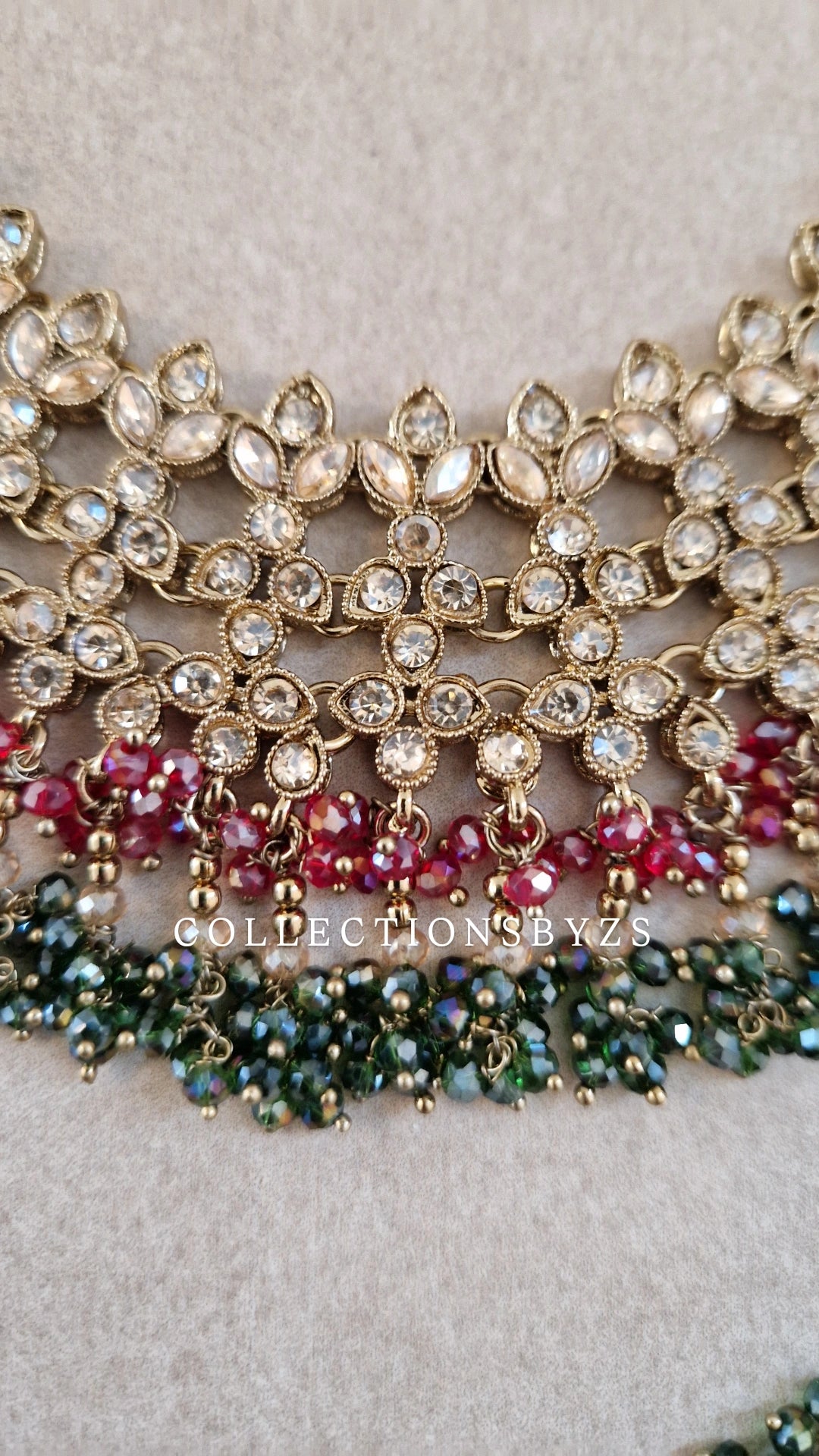 AMELIA- Bridal/Semi Bridal Indian Jewellery set - MAROON & GREEN
