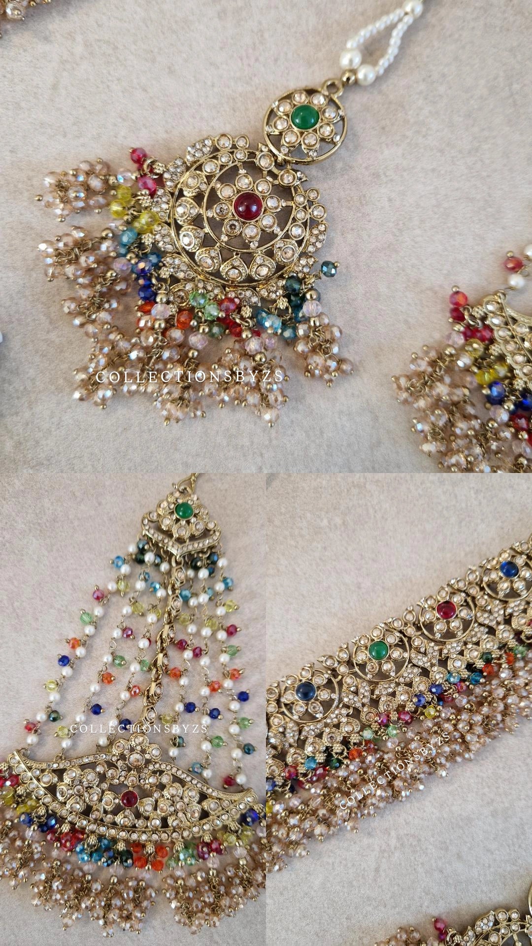 IRSA- Stunning Elegant Indian Choker Set Semi Bridal/ Party wear - MULTICOLOURED