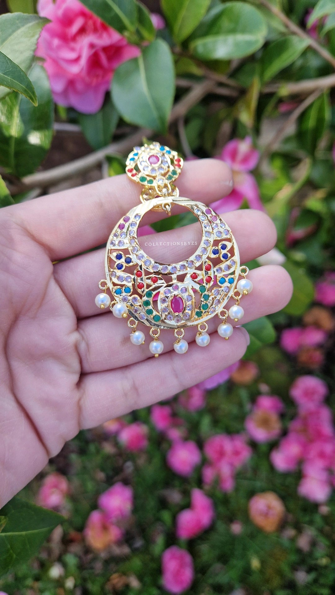 YUSRA - *Premium* range - Multicoloured Hyderabadi Jadu Mala and Earrings Set