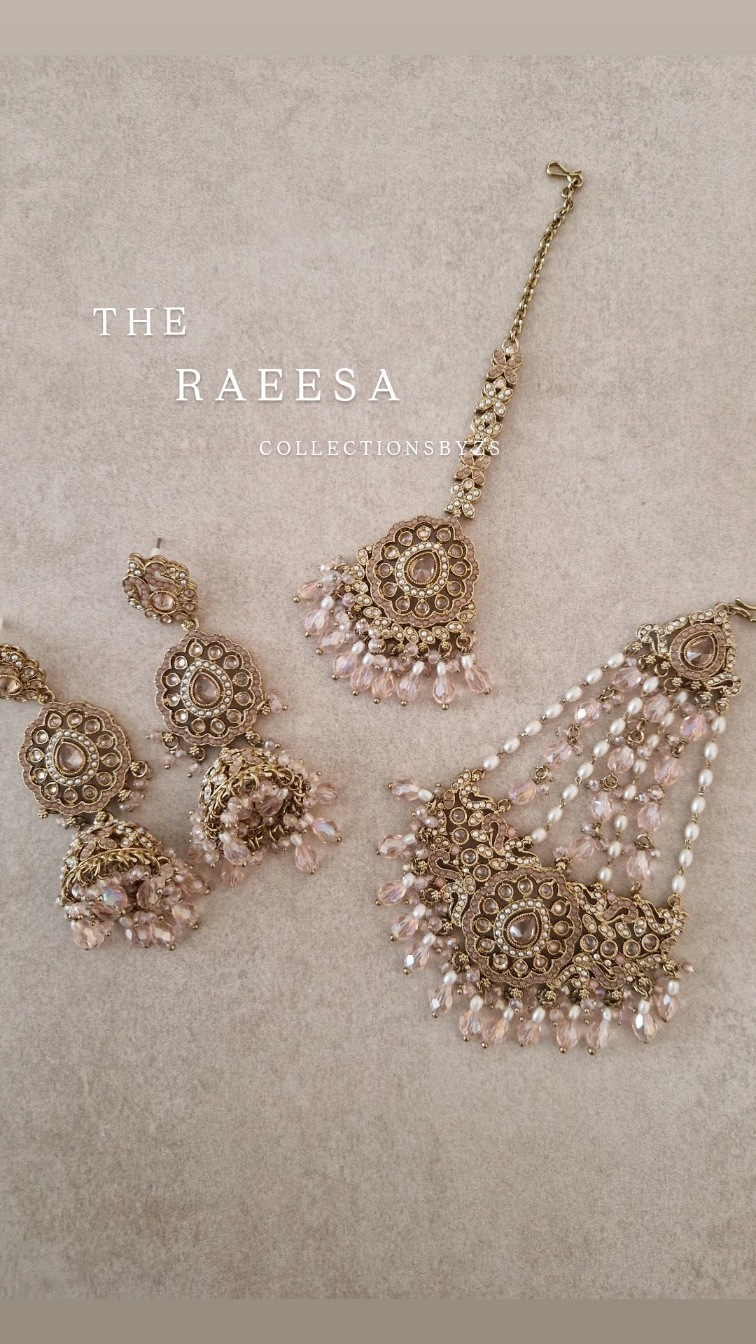 RAEESA - Earring, Tikka Passa - Baby Pink