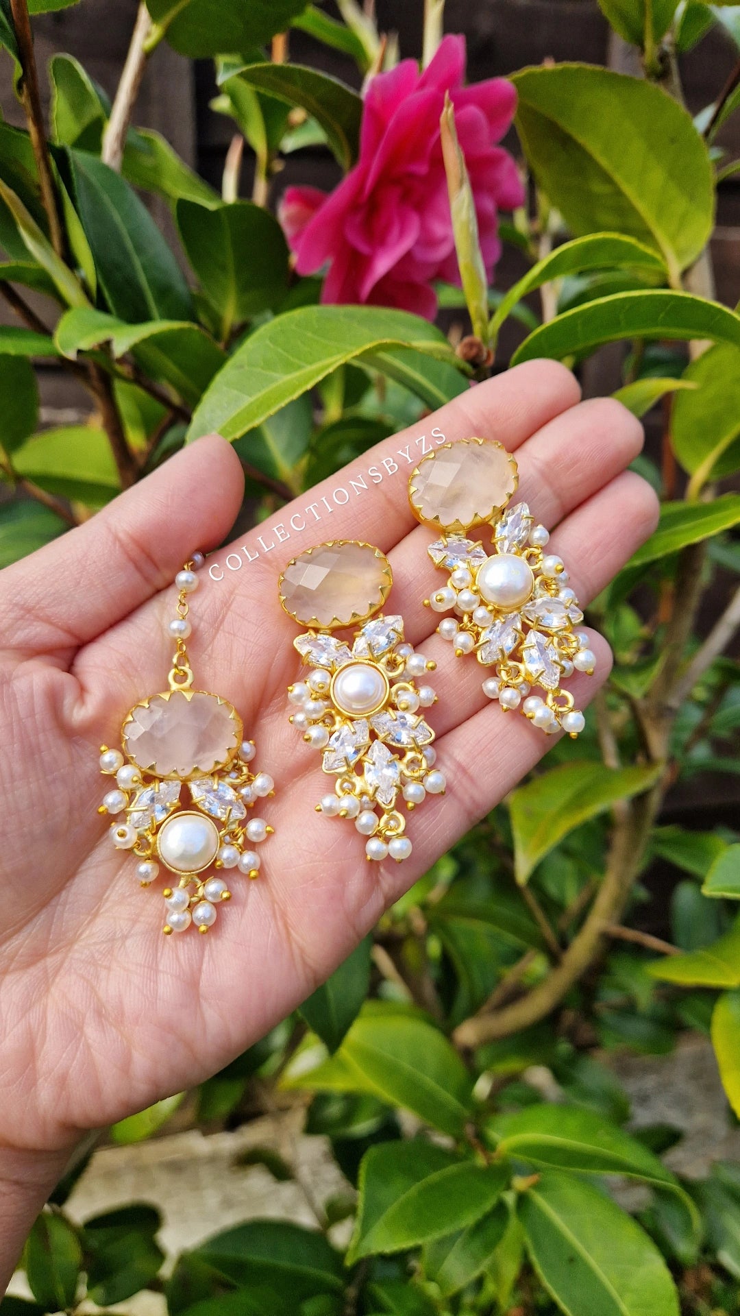 JEMIMA- Elegant, Luxury Rose Quartz Necklace Set