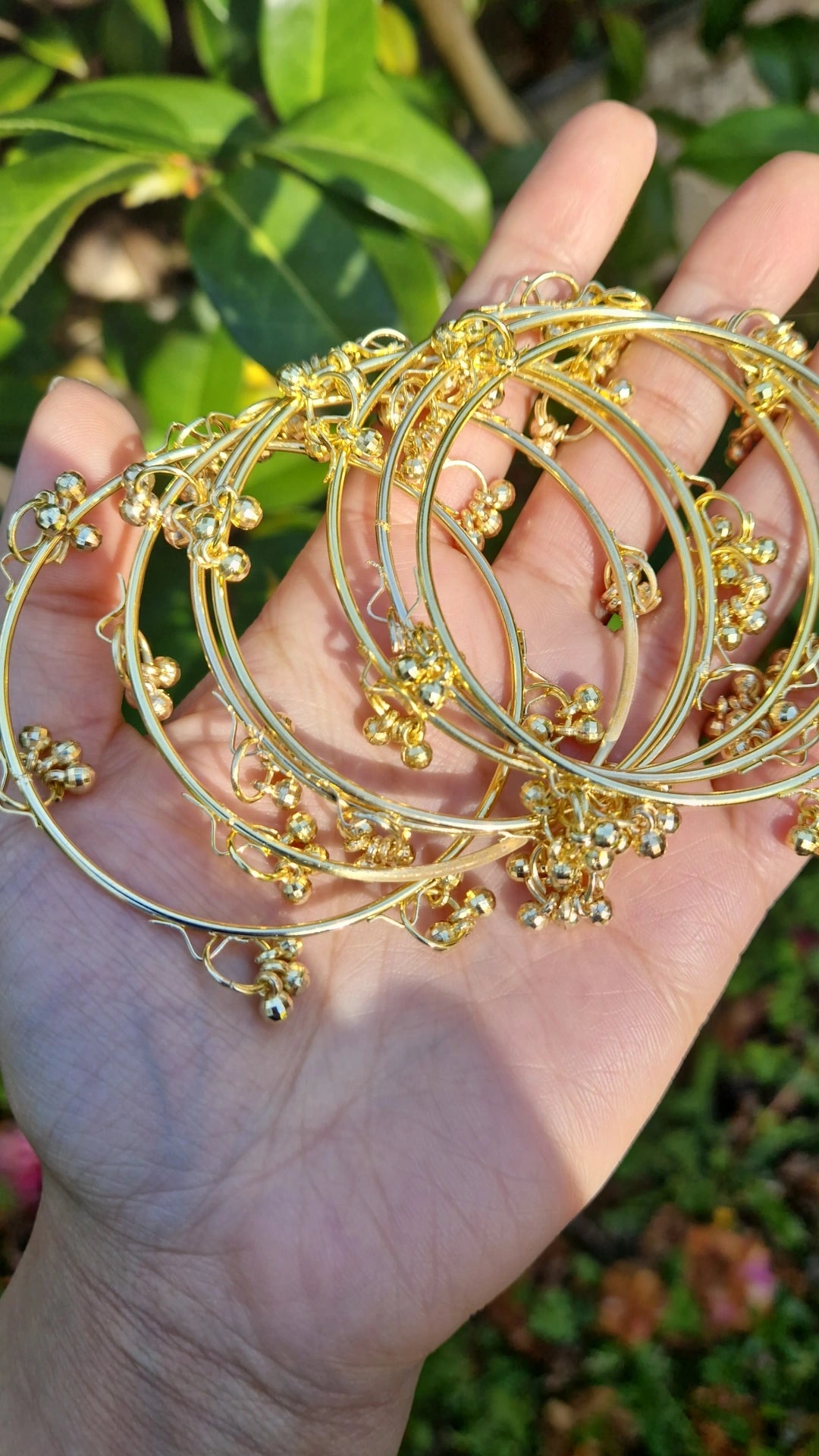 KASHMIRI Bangles - SIZE 2.8- 8 bangles- Yellow Golden Finish