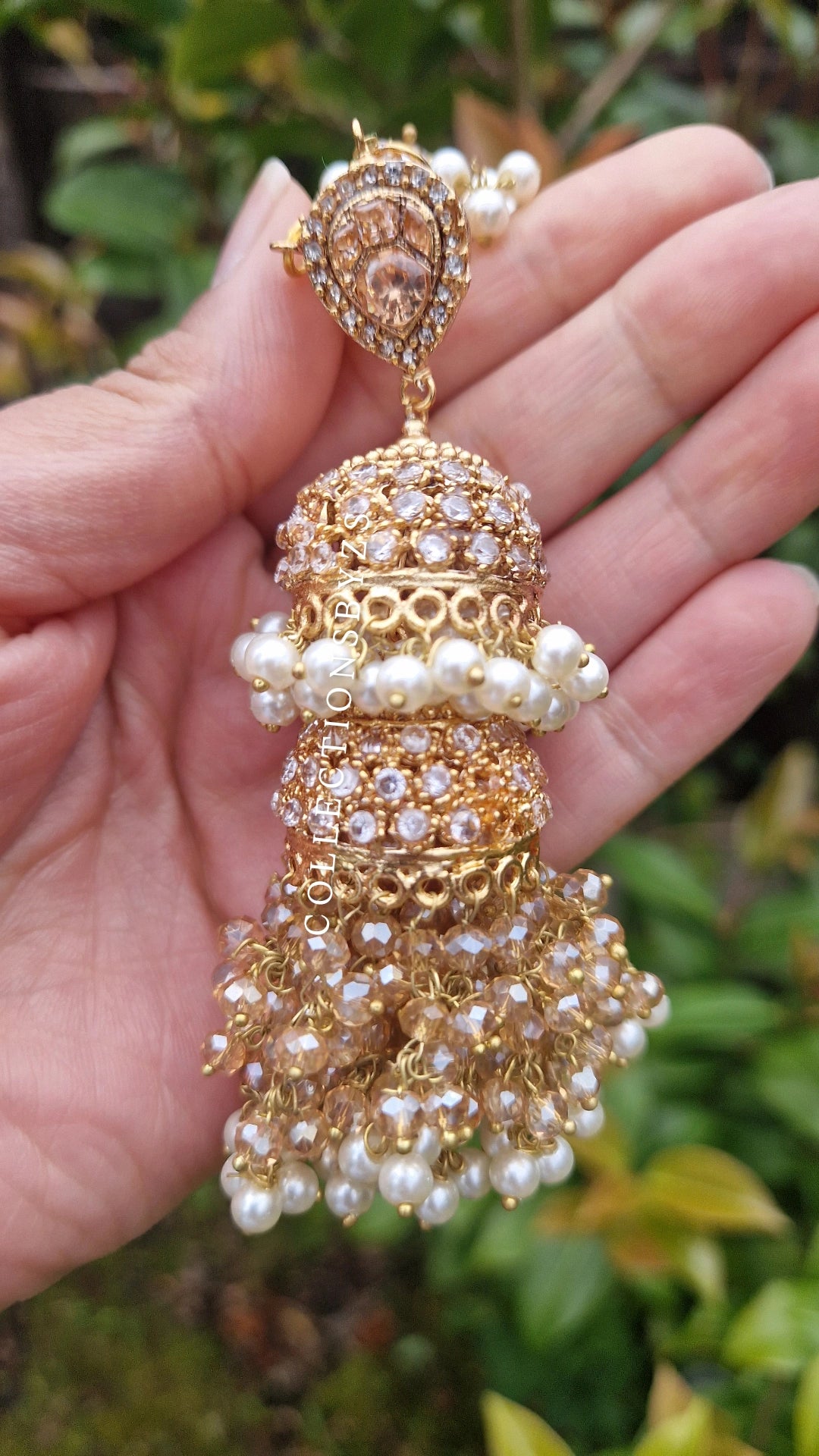 INARA -Pakistani Earrings & Tikka - GOLD & PEARL