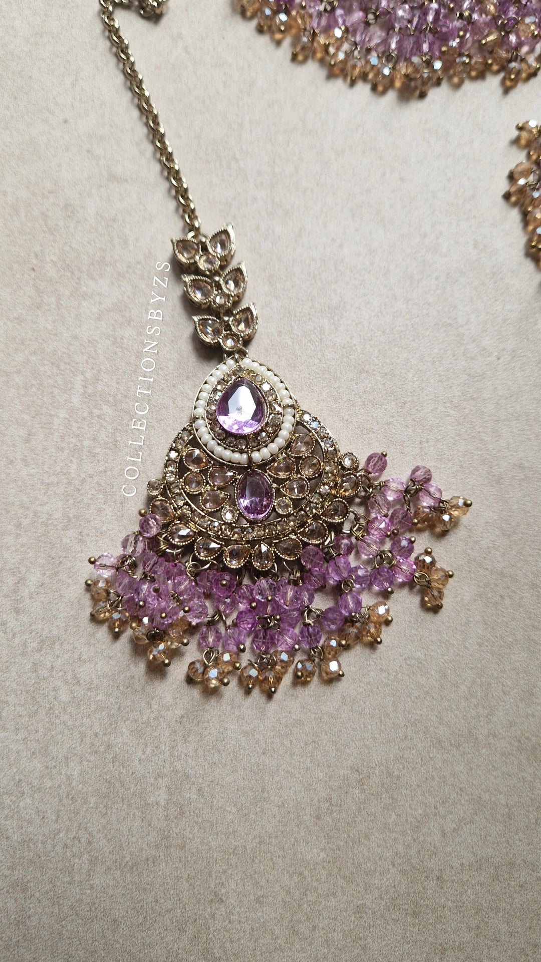 MARWA- Beautiful Indian 3 piece Mala Set- Lilac