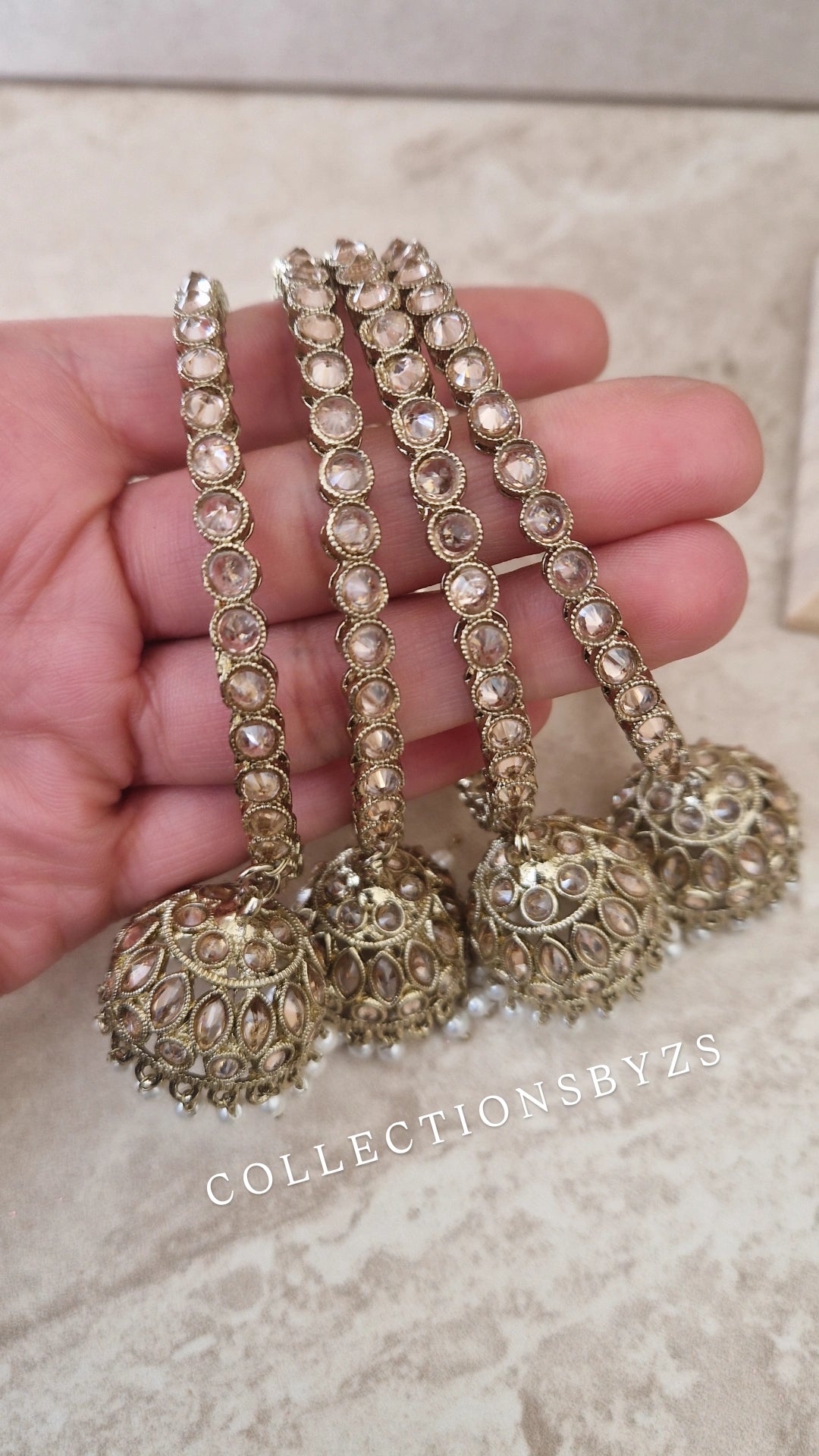 SANPREET - Indian Reverse AD Jumka Bangles - 4 Bangles