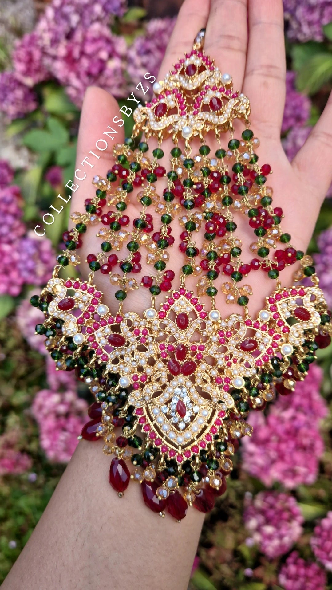SAMAH- Beautiful Pakistani Multicoloured Red MaroonBridal/Semi Bridal Set
