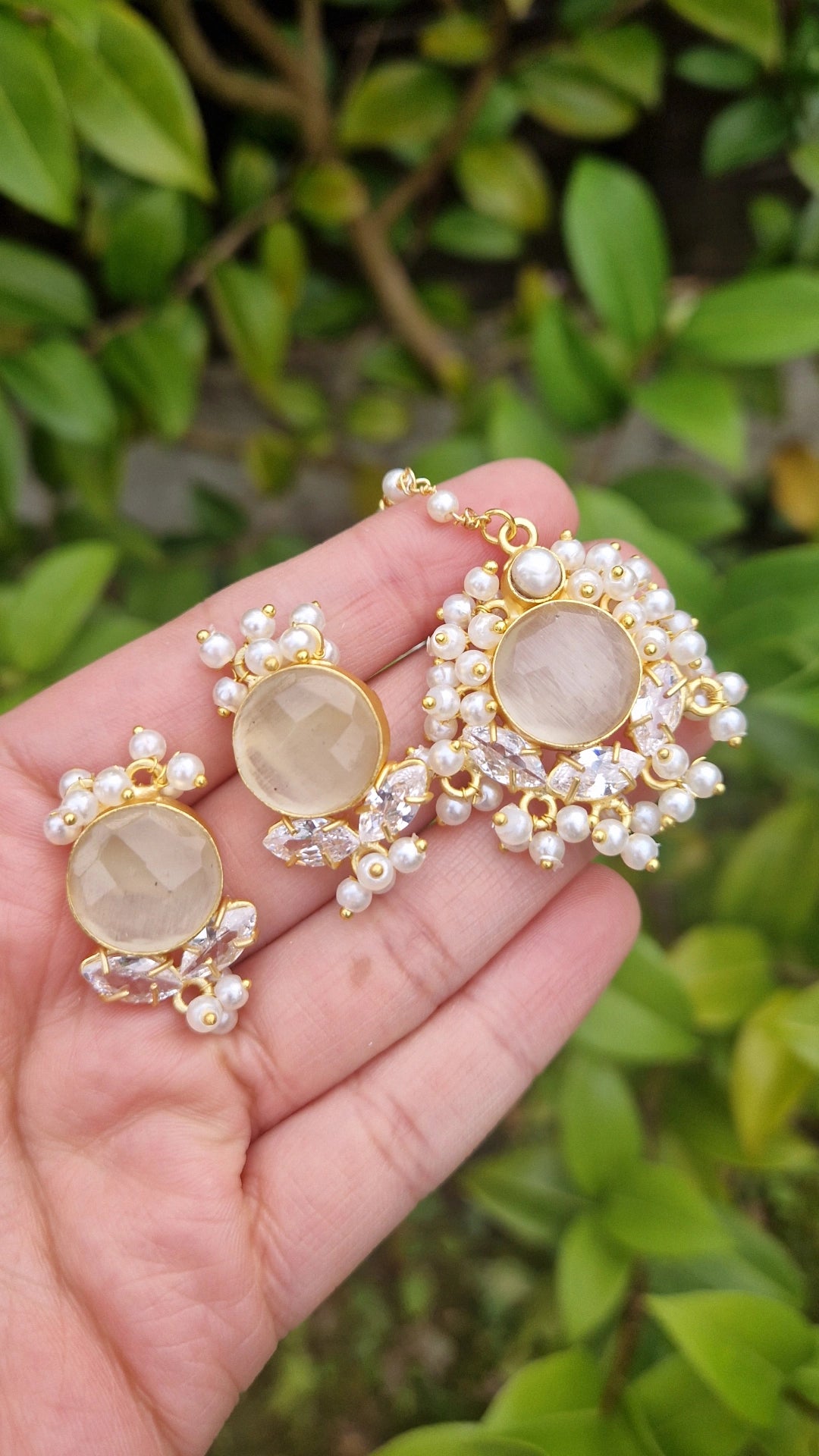 PALWASHA - *Premium* Small Dainty Fresh water Pearls golden set