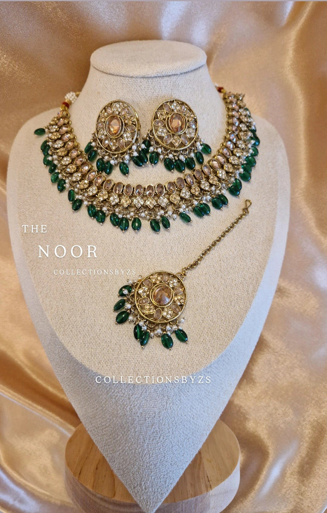 N O O R - Jewellery Set- Dark Green