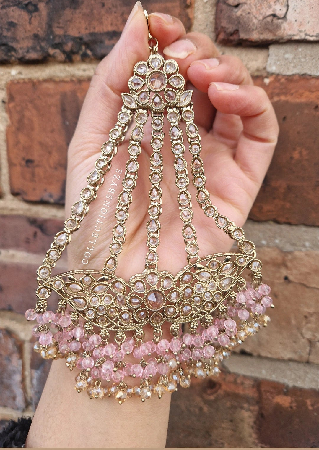 AYLA - Stunning 4 Piece Indian Necklace Set - PINK