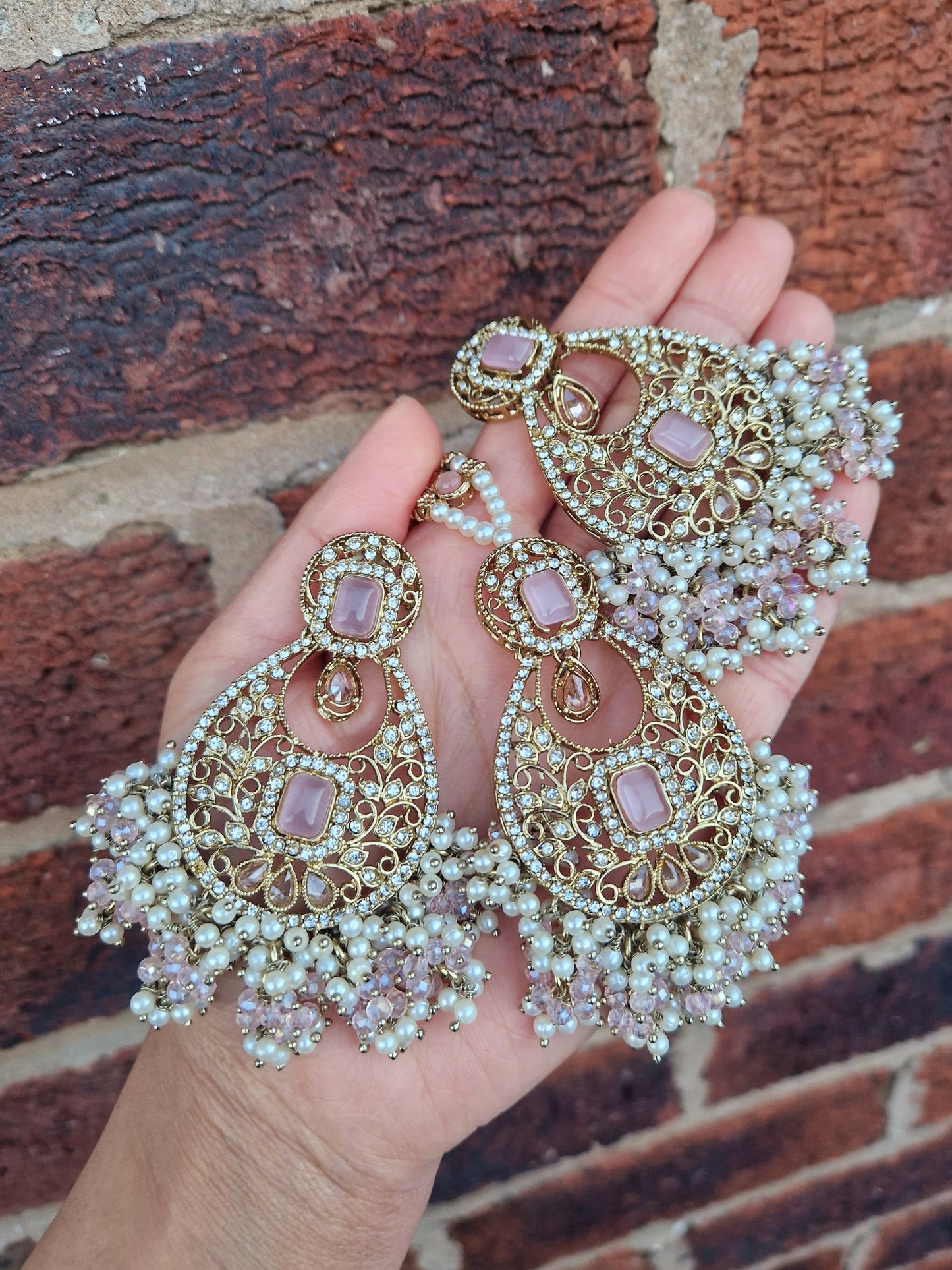 R U M A I S A - Pink Elegant Indian Pakistani Party/ Semi Bridal Set