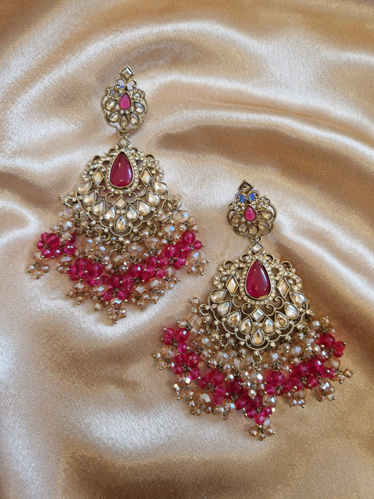 H A N I - Oversized Earrings- SHOCKING PINK