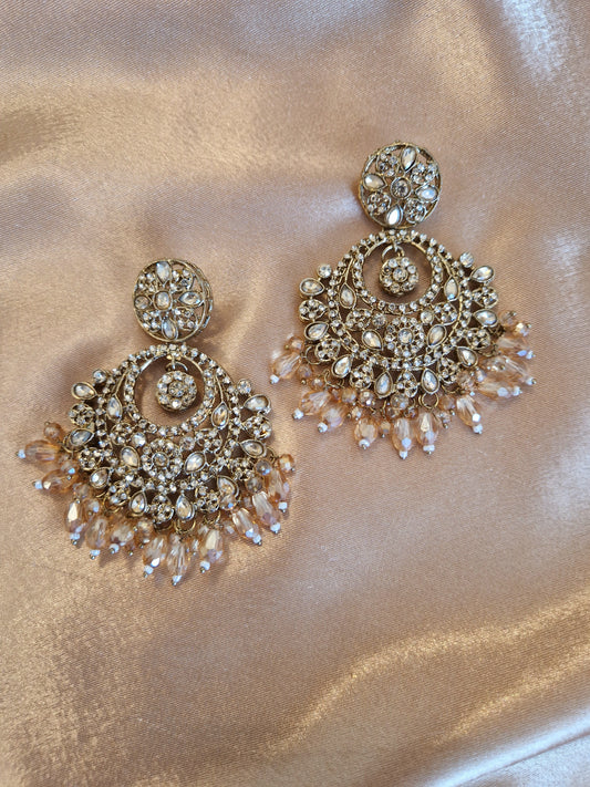 H U D A  - Indian Desi Earrings Value - GOLD