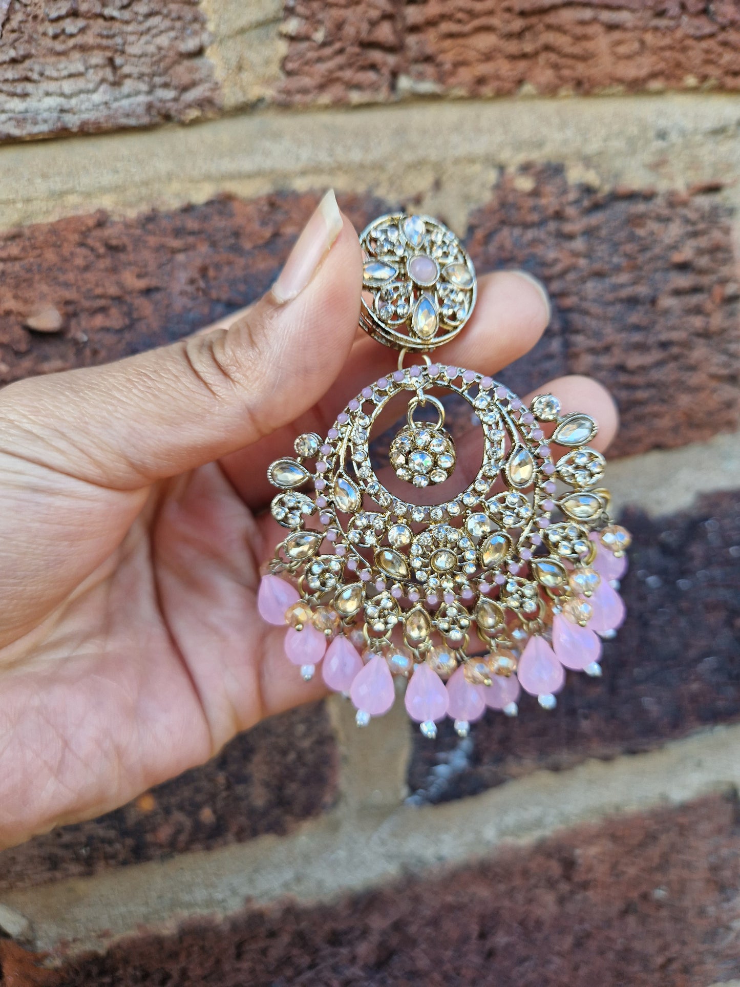 HUDA - Indian Desi Earrings Value - PINK