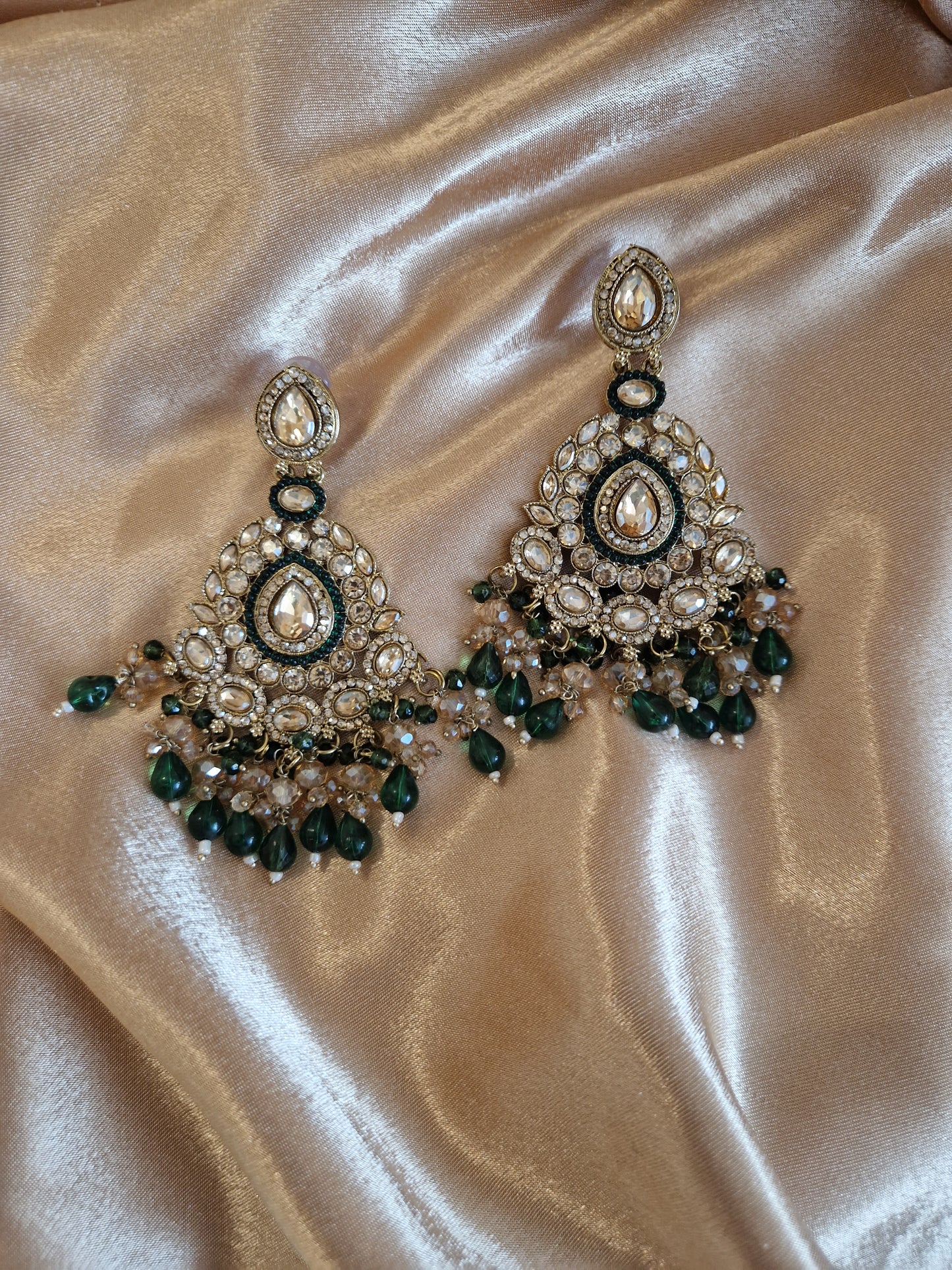 BISMA - Indian Earrings - GREEN