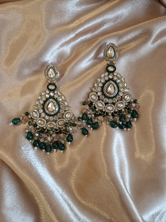 B I S M A - Indian Earrings - GREEN