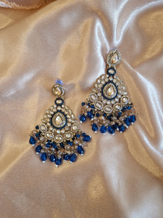 B I S M A - Indian Earrings - BLUE