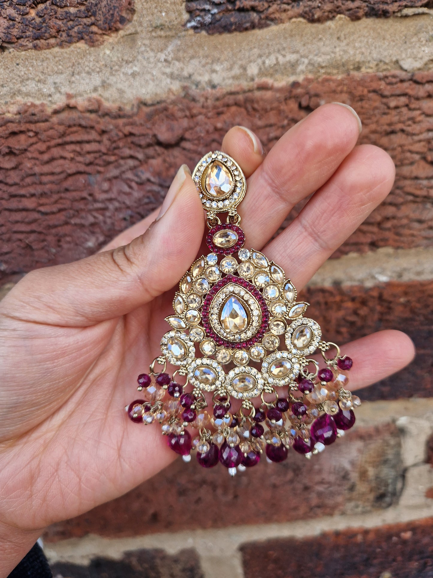 B I S M A - Indian Earrings - PLUM/PURPLE
