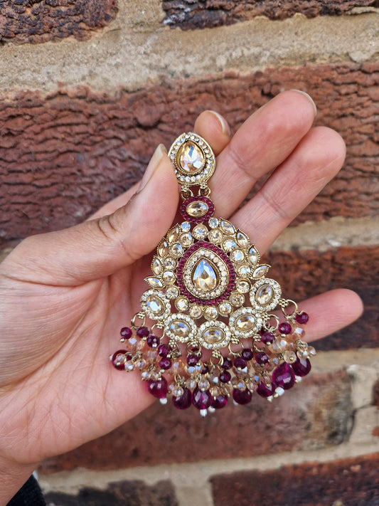 B I S M A - Indian Earrings - PLUM/PURPLE