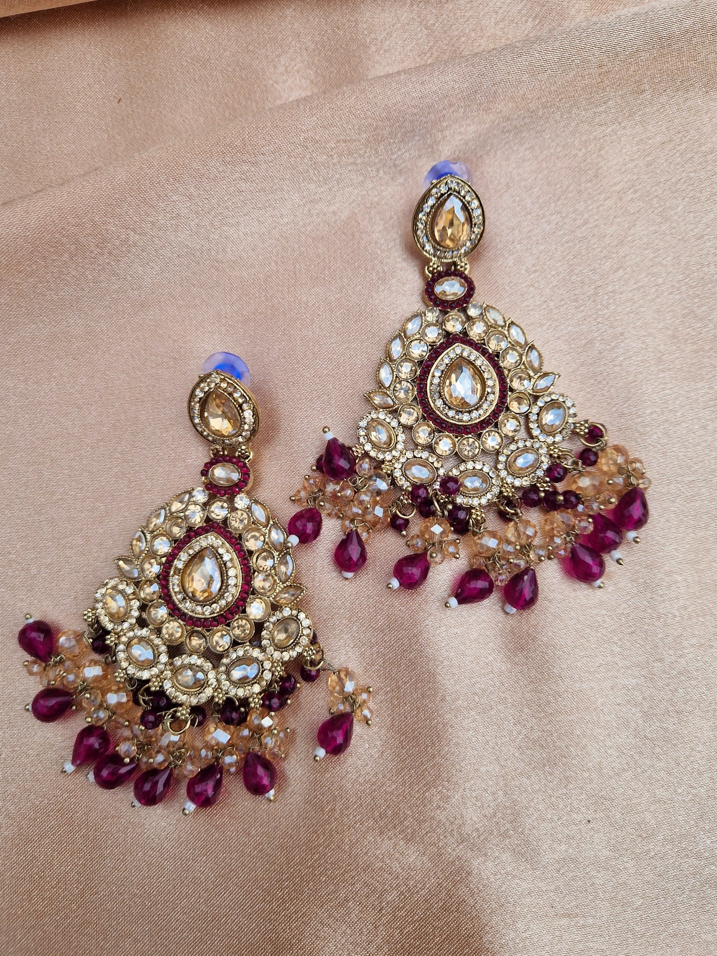 B I S M A - Indian Earrings - PLUM/PURPLE