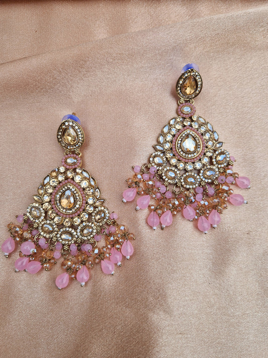 B I S M A - Indian Earrings - POWDER PINK