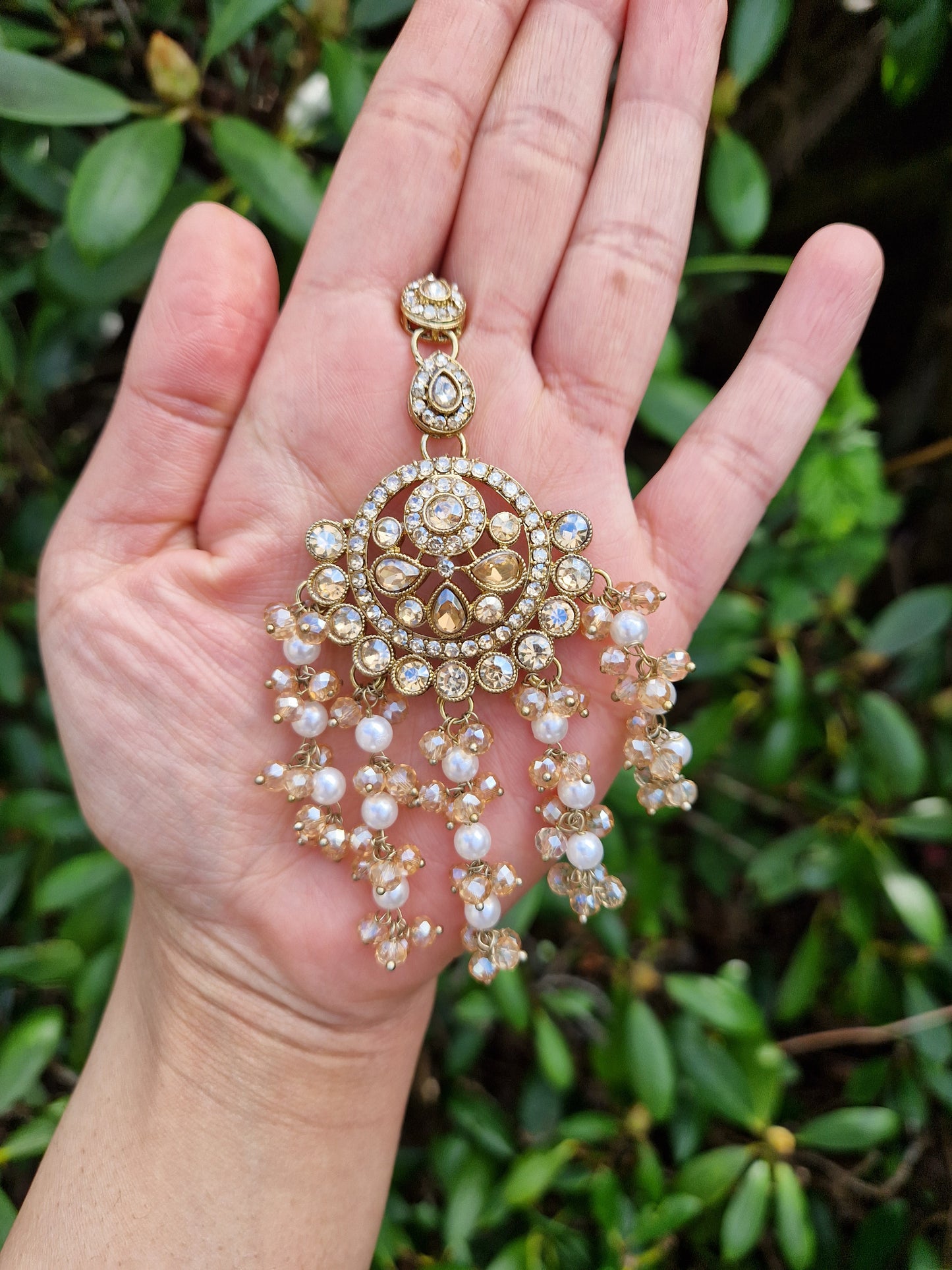 ALEEHA - *SALE*Stunning Golden Elegant Pearl Indian Jewellery Set