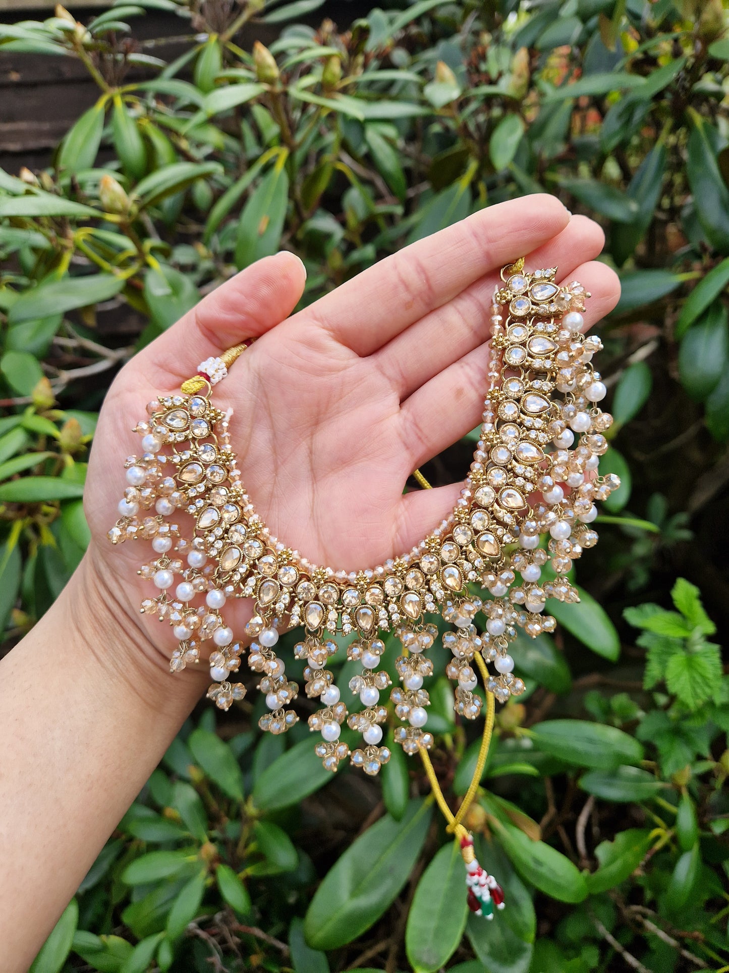 ALEEHA - *SALE*Stunning Golden Elegant Pearl Indian Jewellery Set