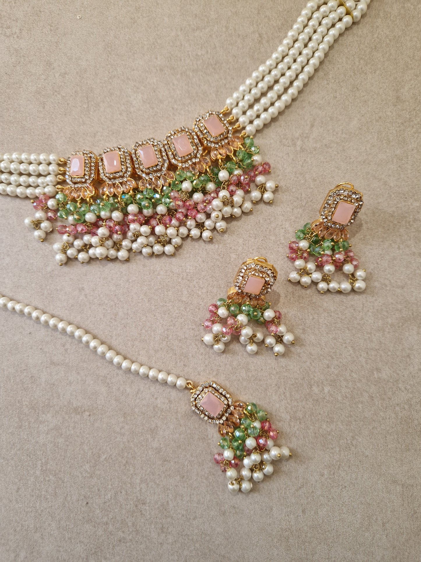 ABEEHA- Mini choker Set- Powder pink