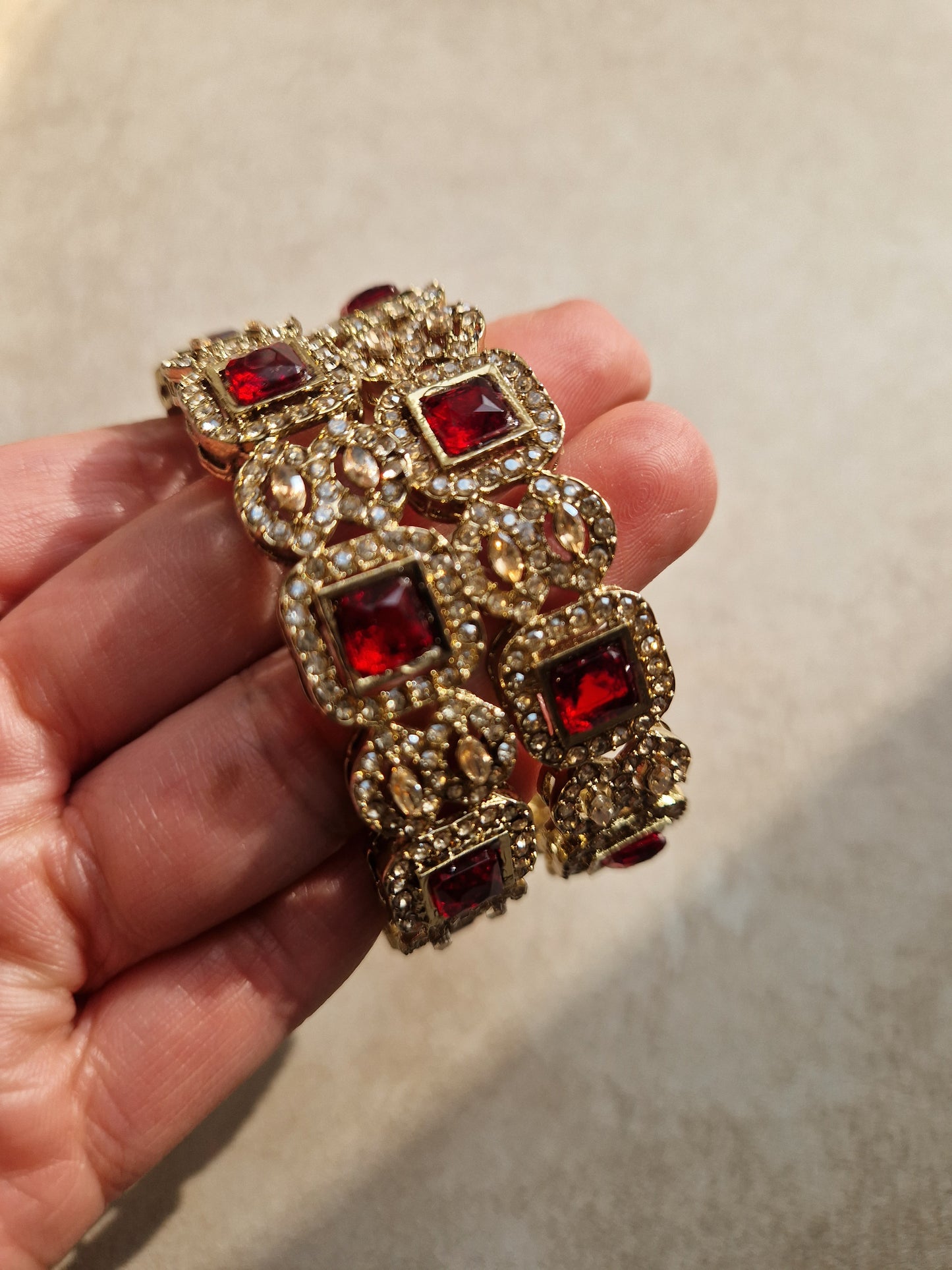 CLEARANCE: Stunning Diamante SIZE 2.4 Red bangles.