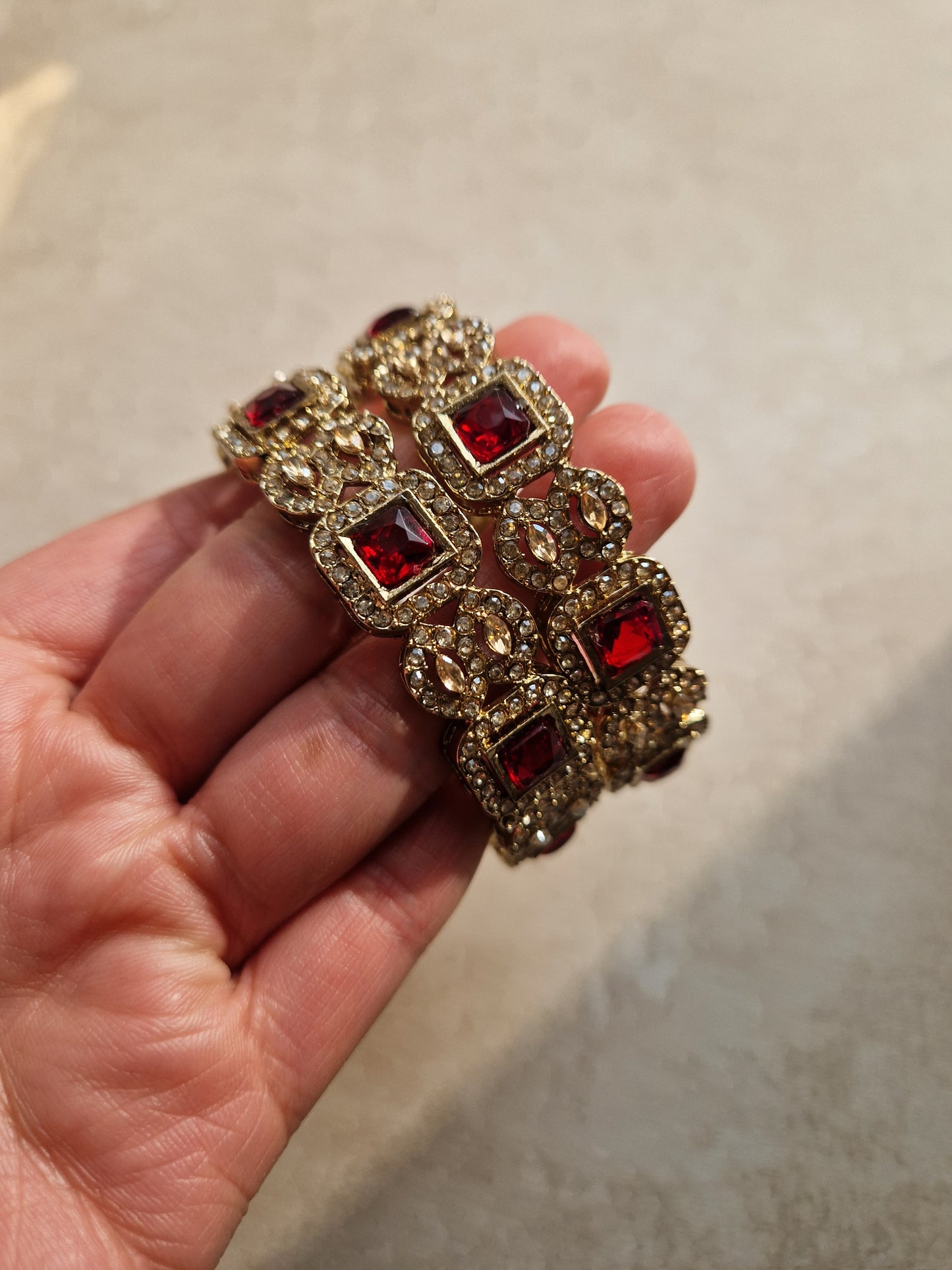 CLEARANCE: Stunning Diamante SIZE 2.4 Red bangles.