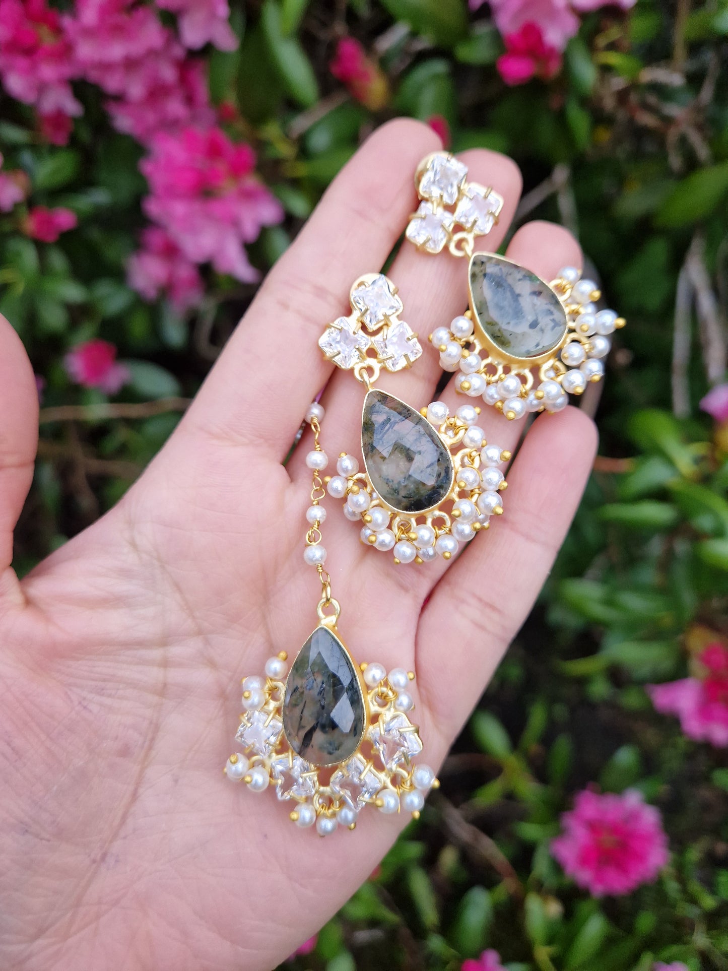 NYLA- Small, Beautiful Elegant Premium Mother of Pearl & SAGE