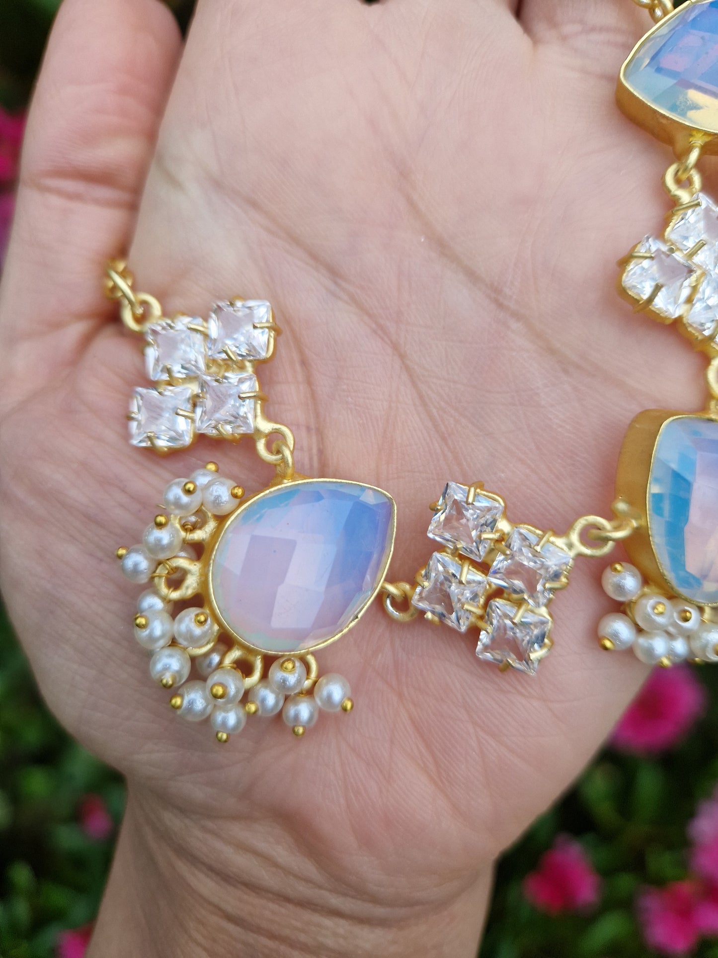 NYLA- Small, Beautiful Elegant Premium Mother of Pearl & Opalite