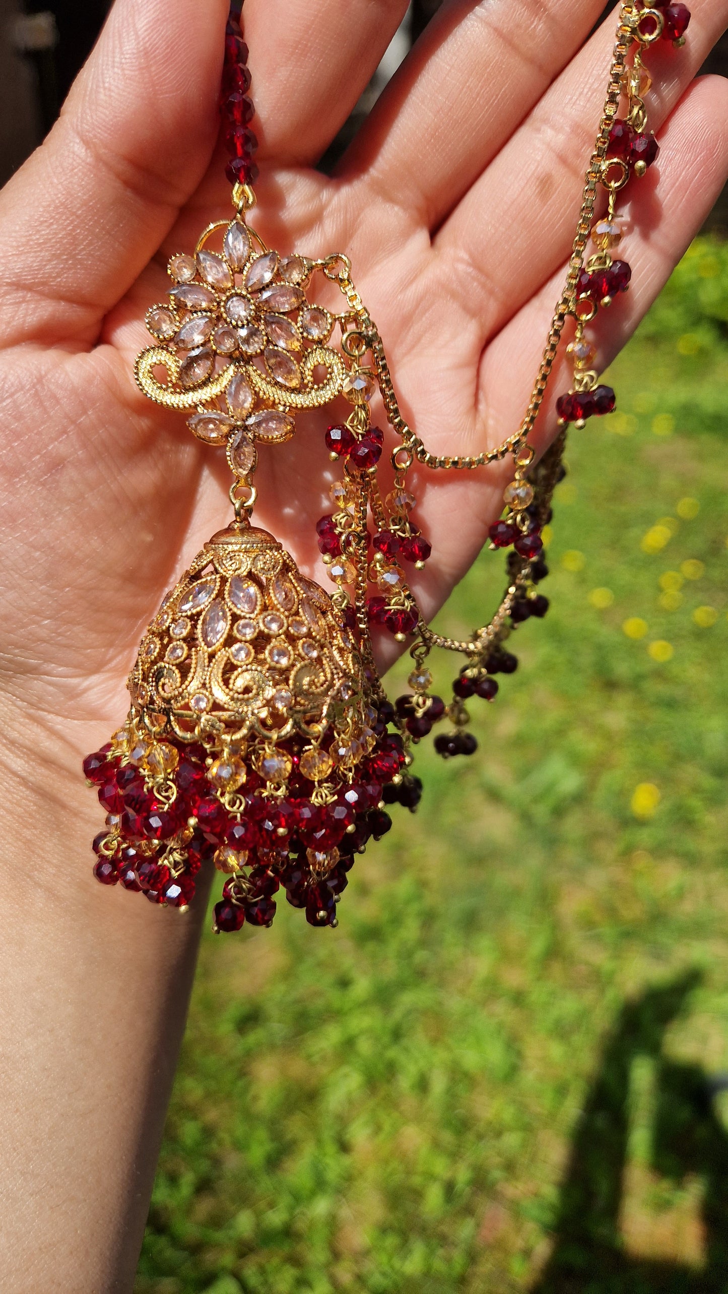IQRA- Beautiful Pakistani Maroon Bridal Set - 4 piece