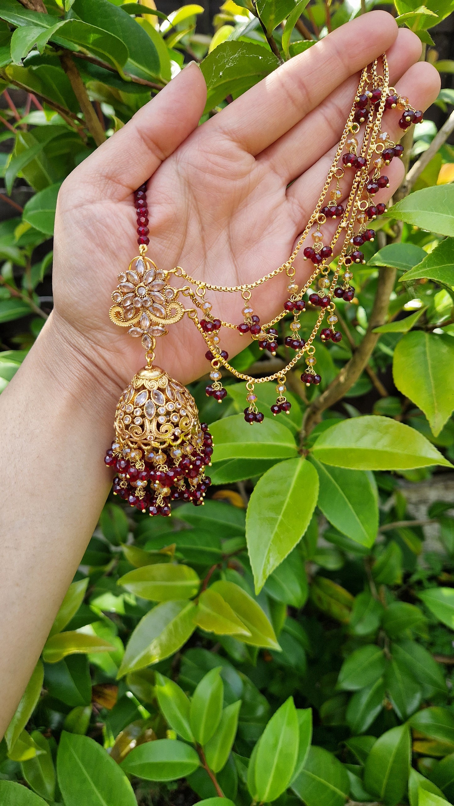 IQRA- Beautiful Pakistani Maroon Bridal Set - 4 piece