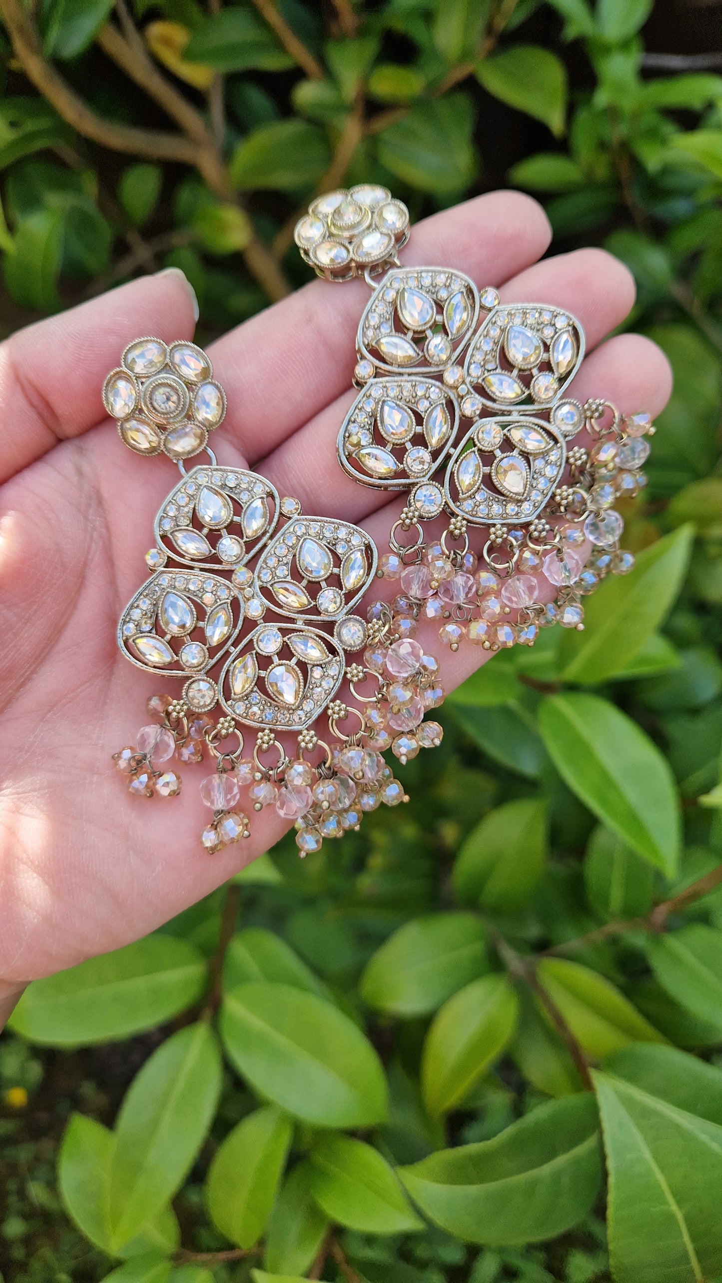 MARIA - Indian Choker Set-  Choker, Earrings, Tikka & Passa (Jhumar)- BABY PINK & GOLD.