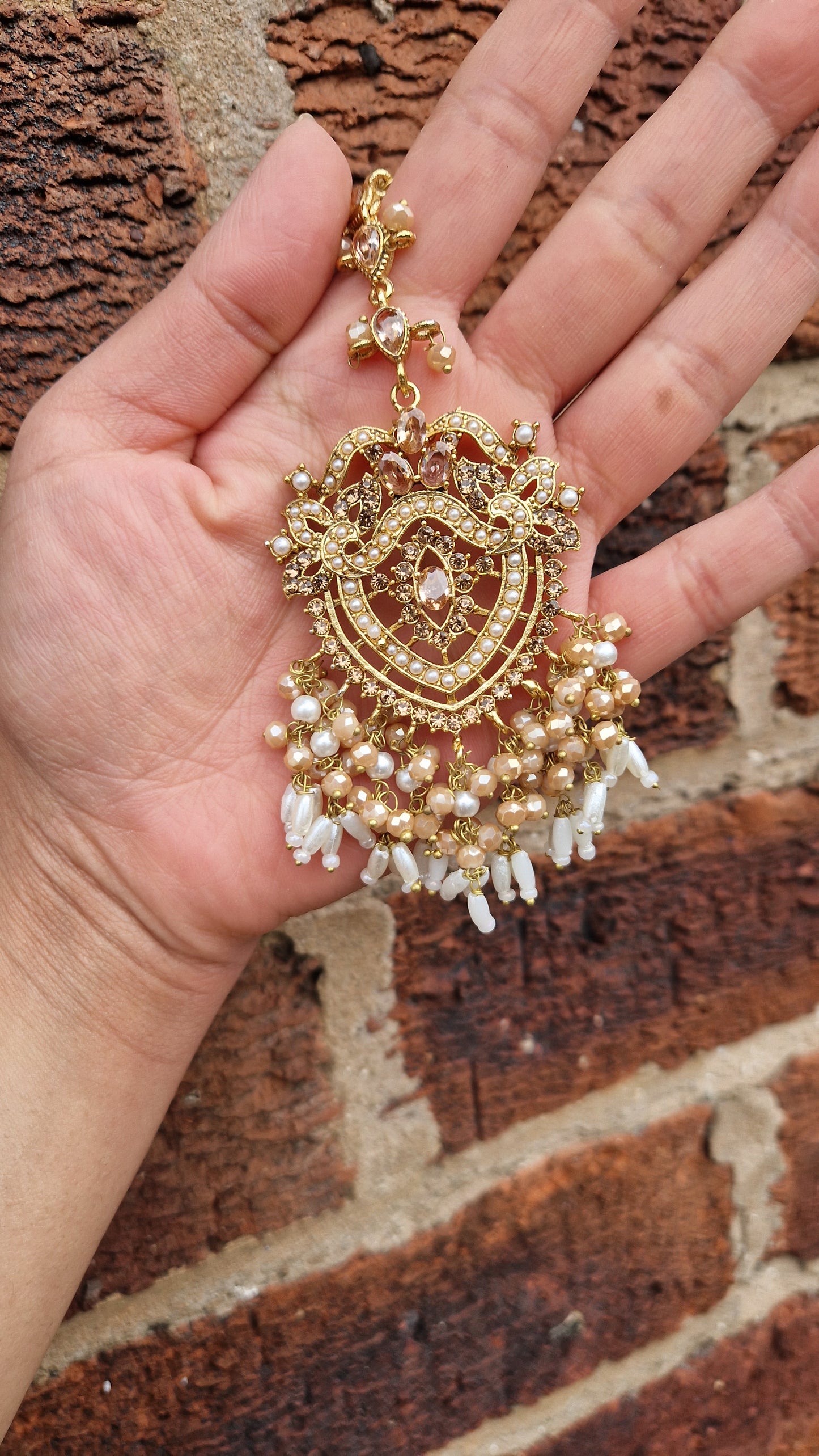 KAINAT  -Pakistani Jhumka with Sahara's and Tikka Set -  FULL GOLD
