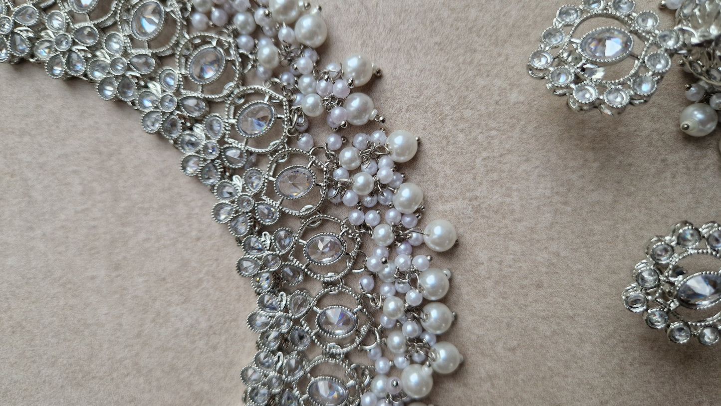 JIA:- Reverse AD Value SILVER Indian Jewellery Set