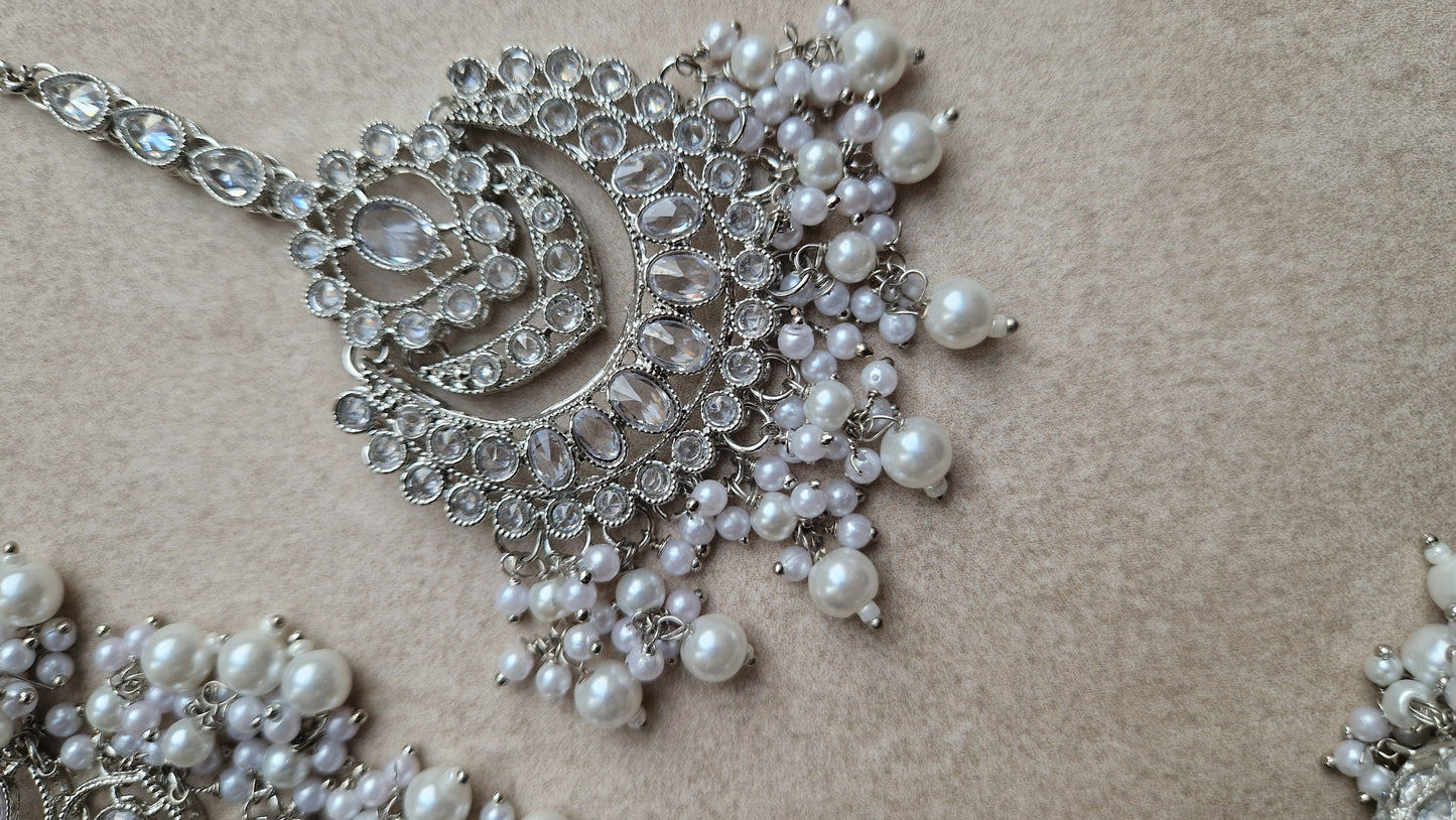 JIA:- Reverse AD Value SILVER Indian Jewellery Set