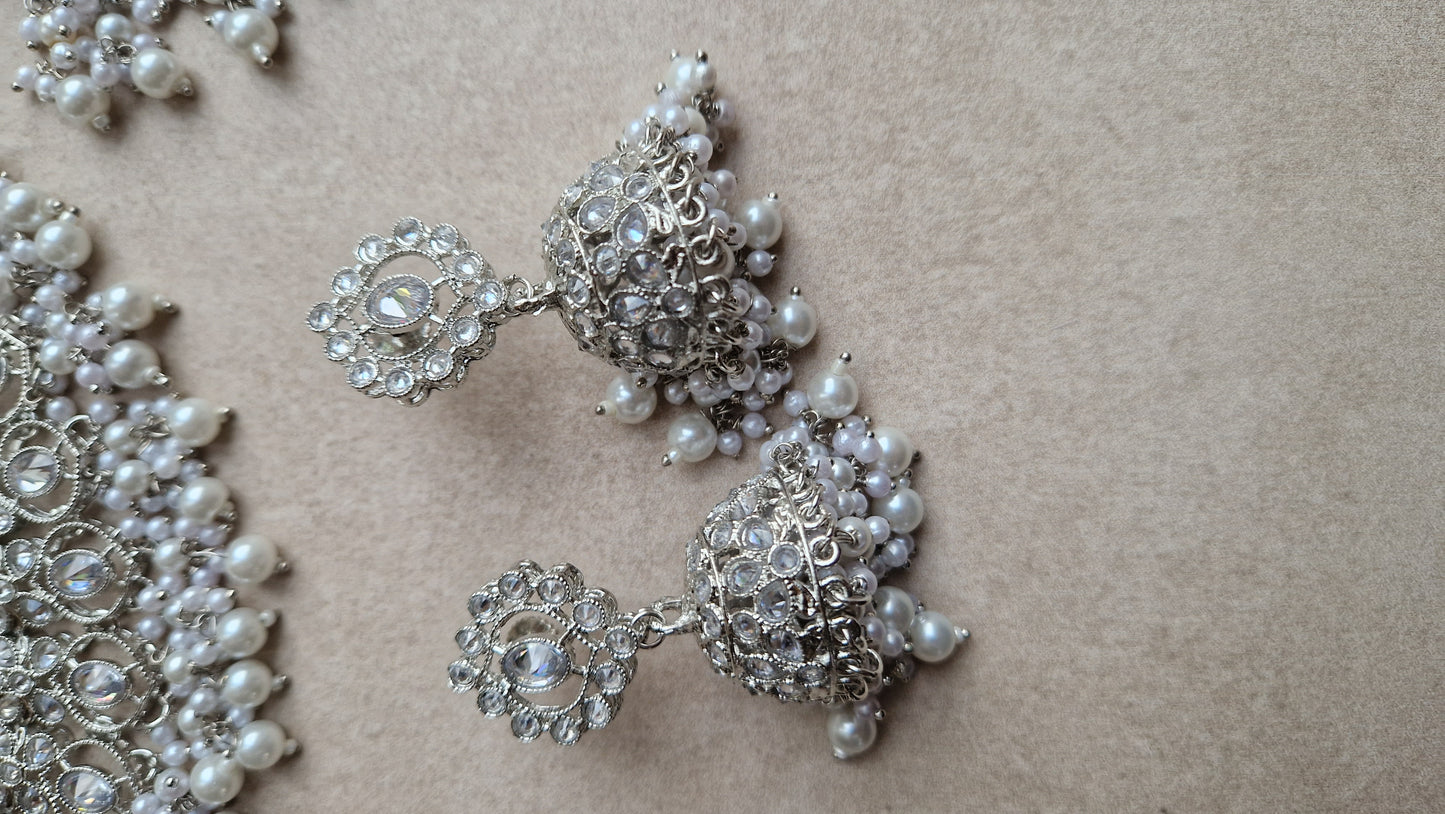 JIA:- Reverse AD Value SILVER Indian Jewellery Set
