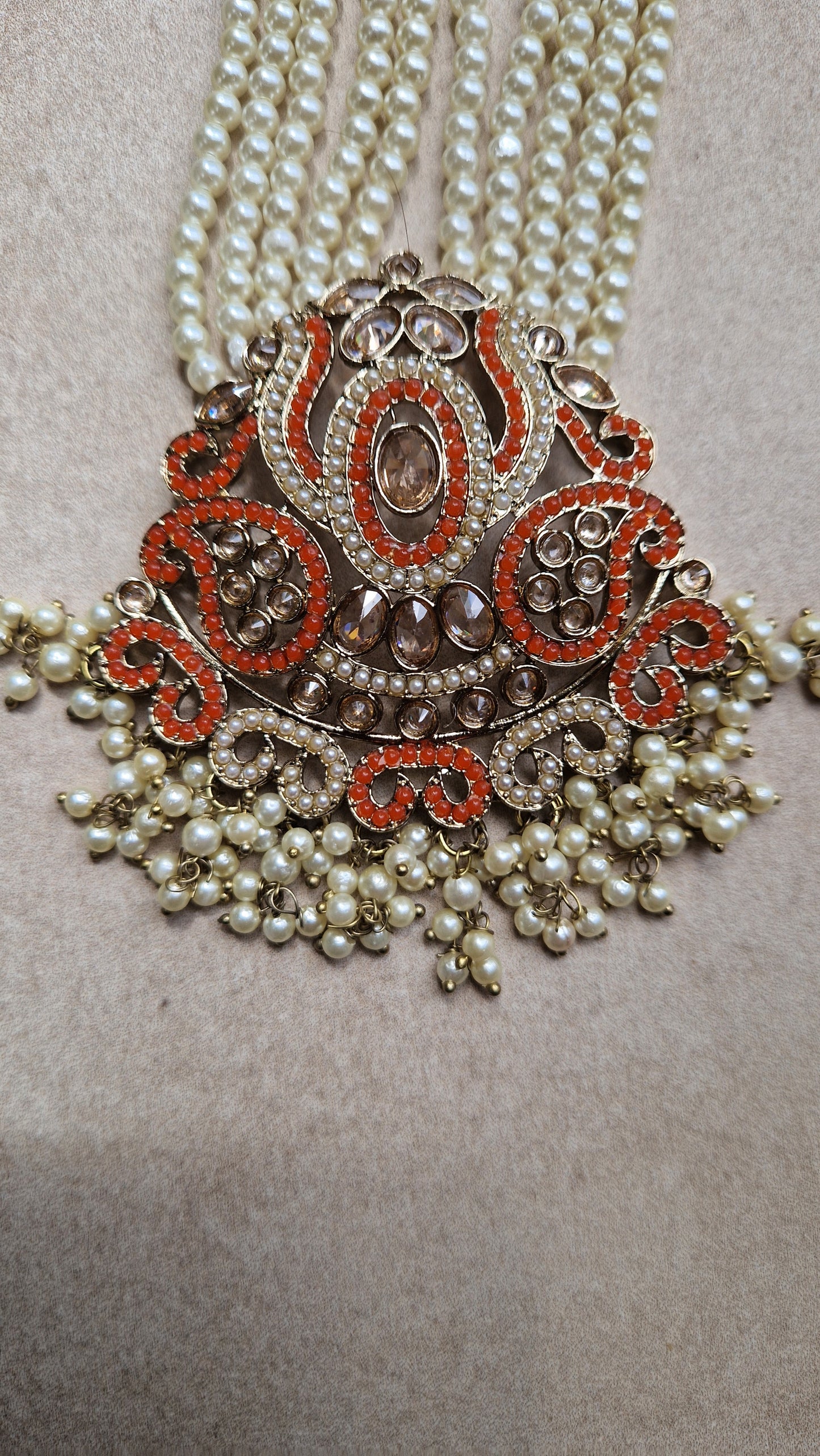 KAREENA- Orange Reverse AD Mala Set