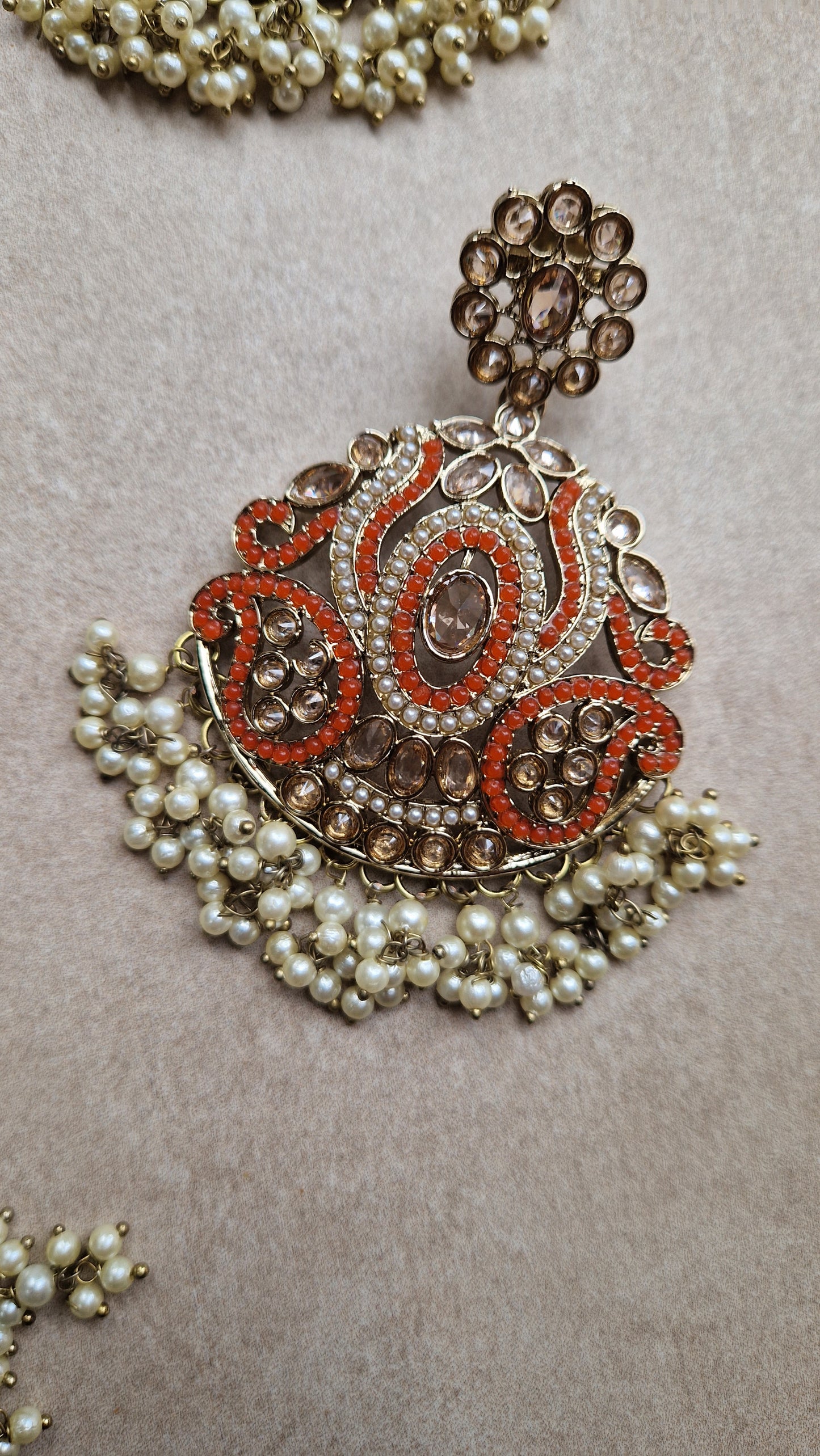 KAREENA- Orange Reverse AD Mala Set