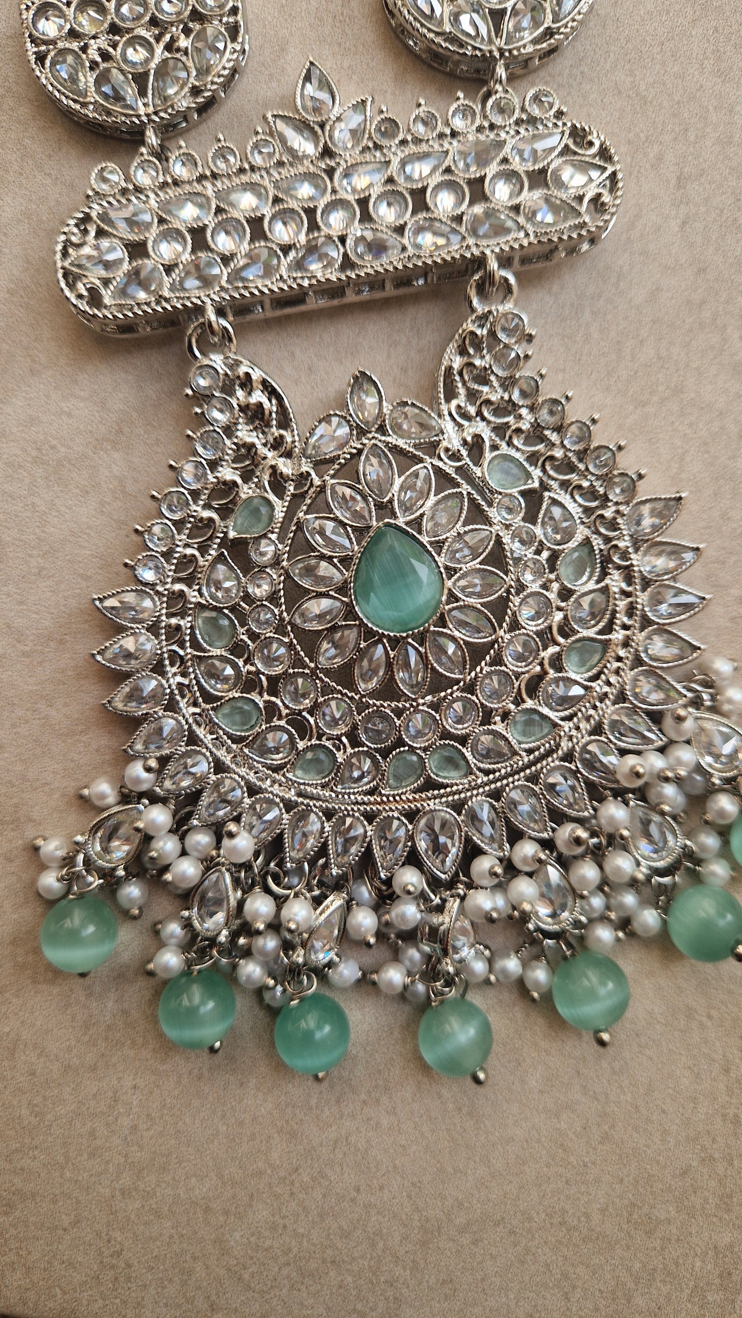 *CLEARANCE* Silver & Mint Mala & Tikka ONLY