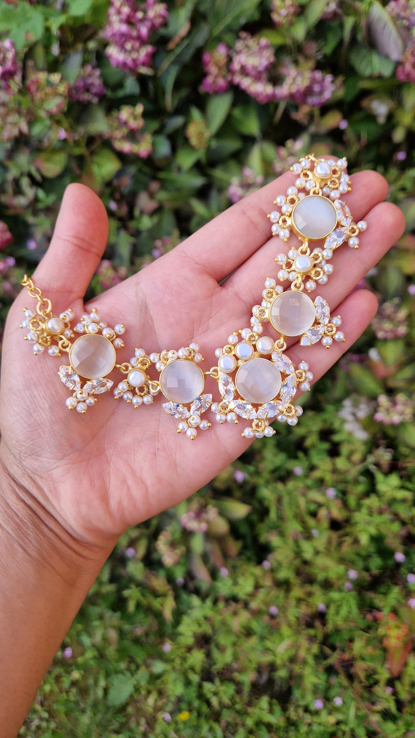 PALWASHA - *Premium* Small Dainty Beautiful Grey and Fresh water Pearls Jewellery Set