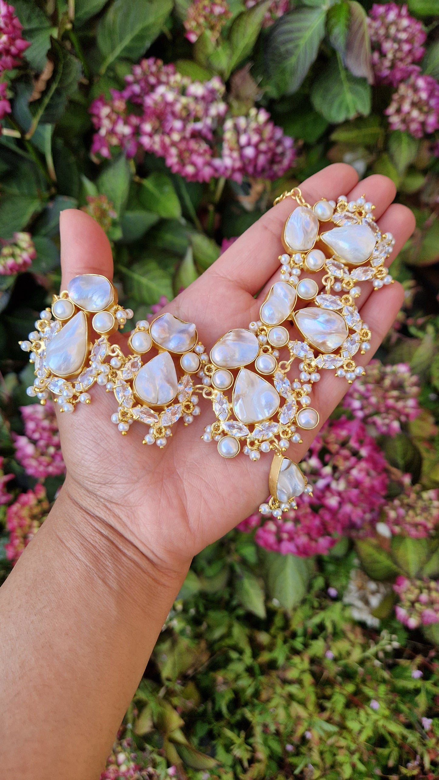 JANA * PREMIUM* Luxury full Fresh Water Pearl Necklace Earring and Tikka Set