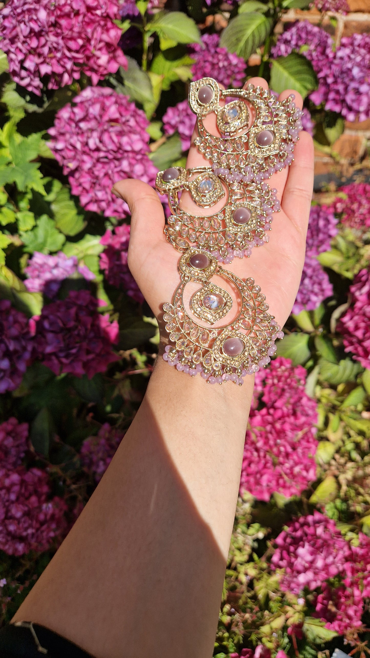 TULSI- Stunning Reverse AD Traditional Indian Jewellery Set - Soft Purple/Lilac